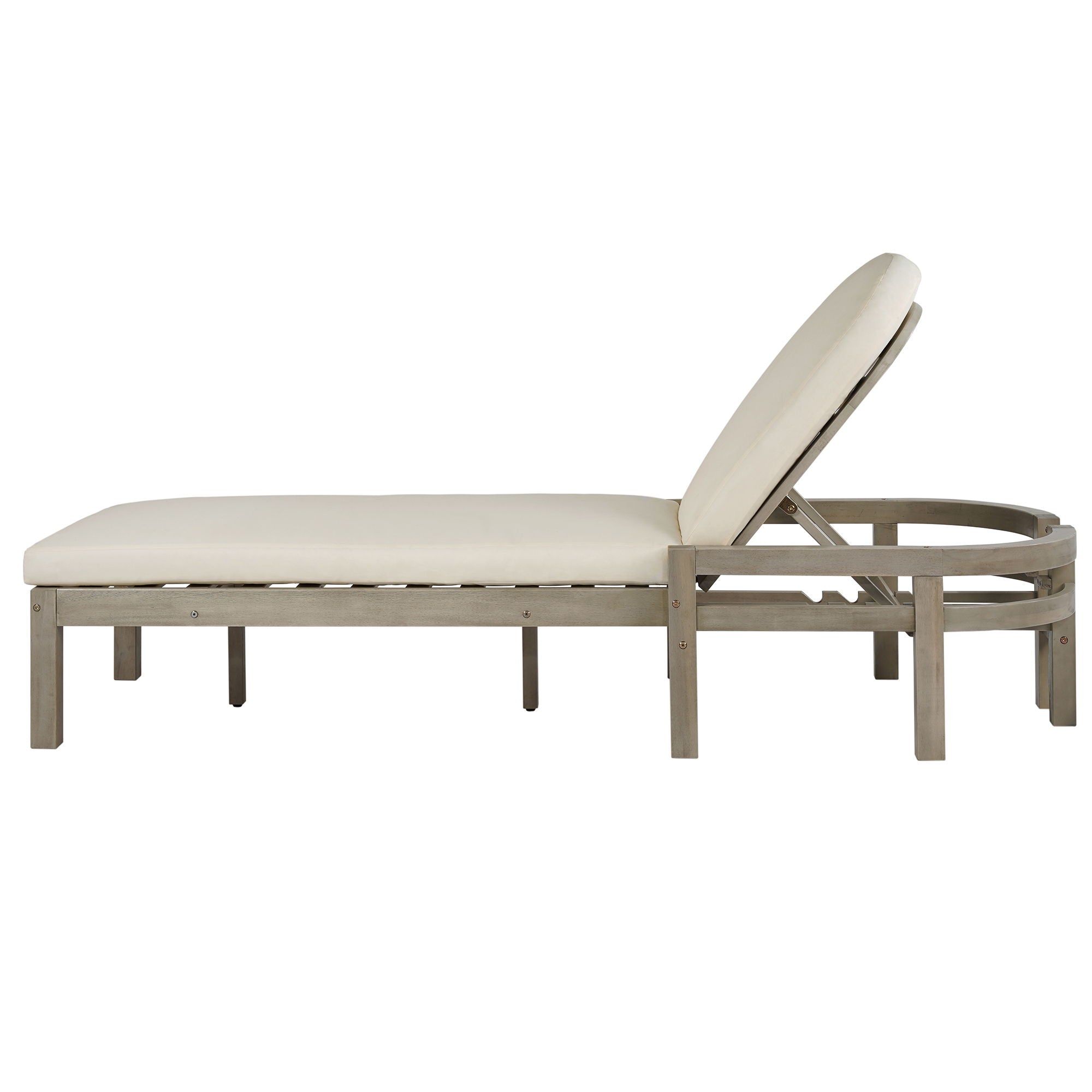 Outdoor Chaise Lounge With 5 Position Adjustable Backrest (Set of 2)