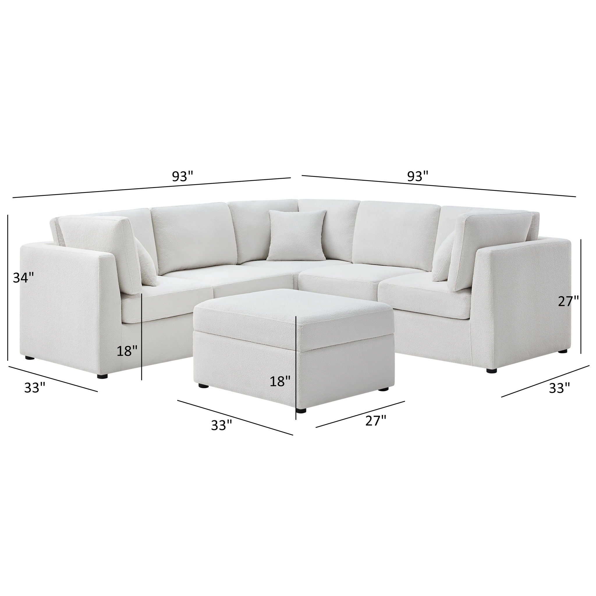 Chauncy - Sectional With Storage Ottoman