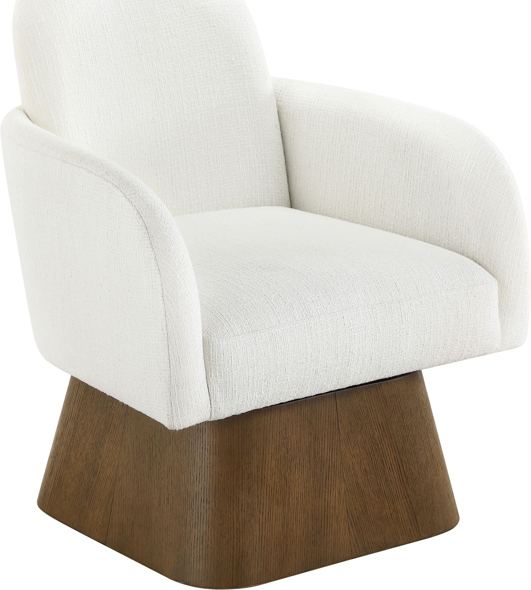 Marlowe - Linen Textured Fabric Upholstered Swivel Accent Chair - Stained Brown