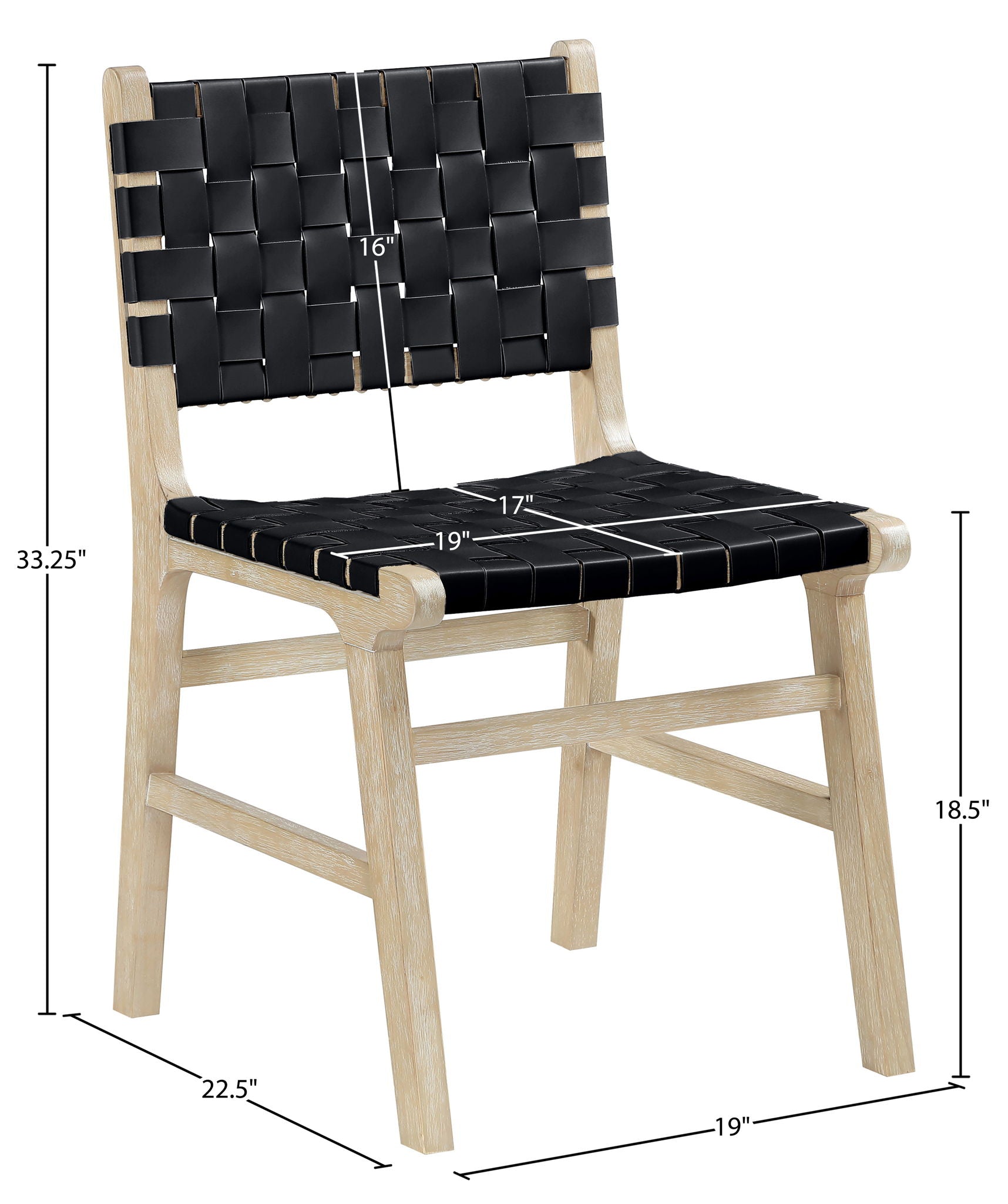 Entwine - Vegan Leather Upholstered Dining Chair - Painted Natural