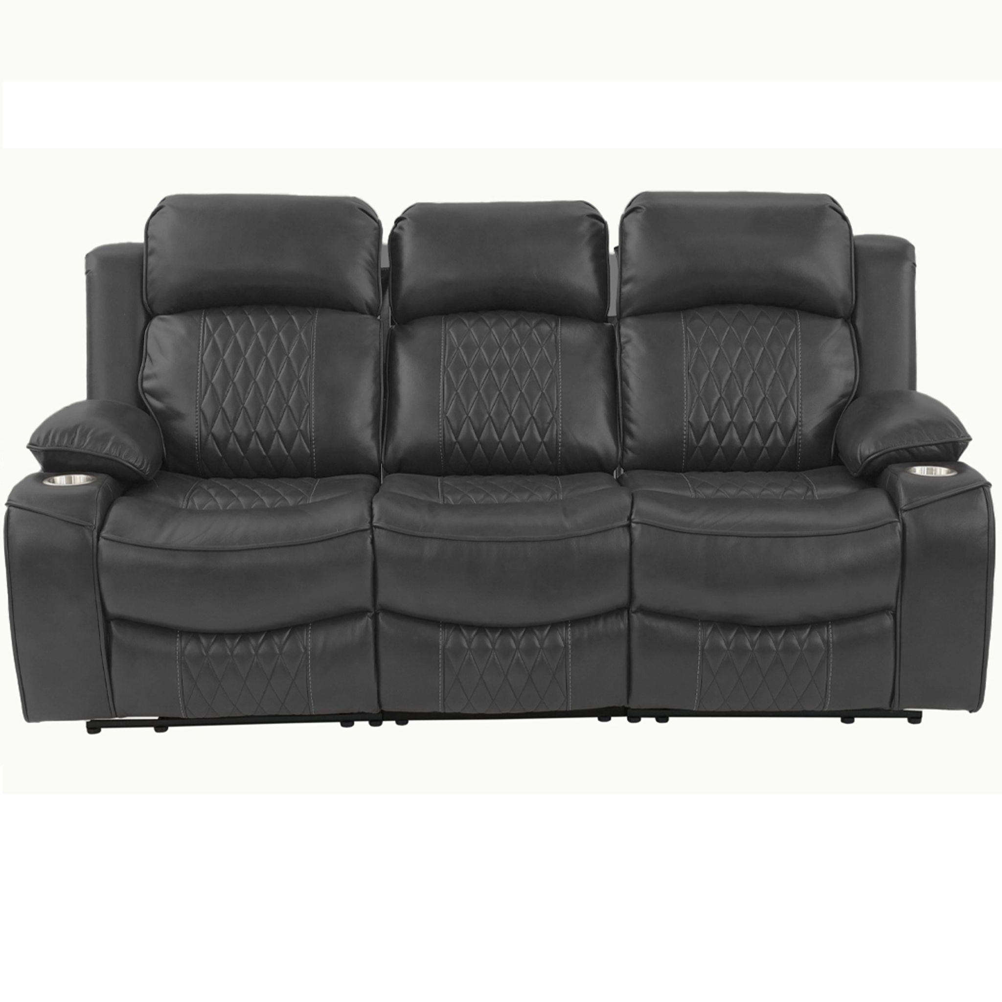 Power Motion Living Room Set With USB Port, Adjustable Headrest, Cup Holder