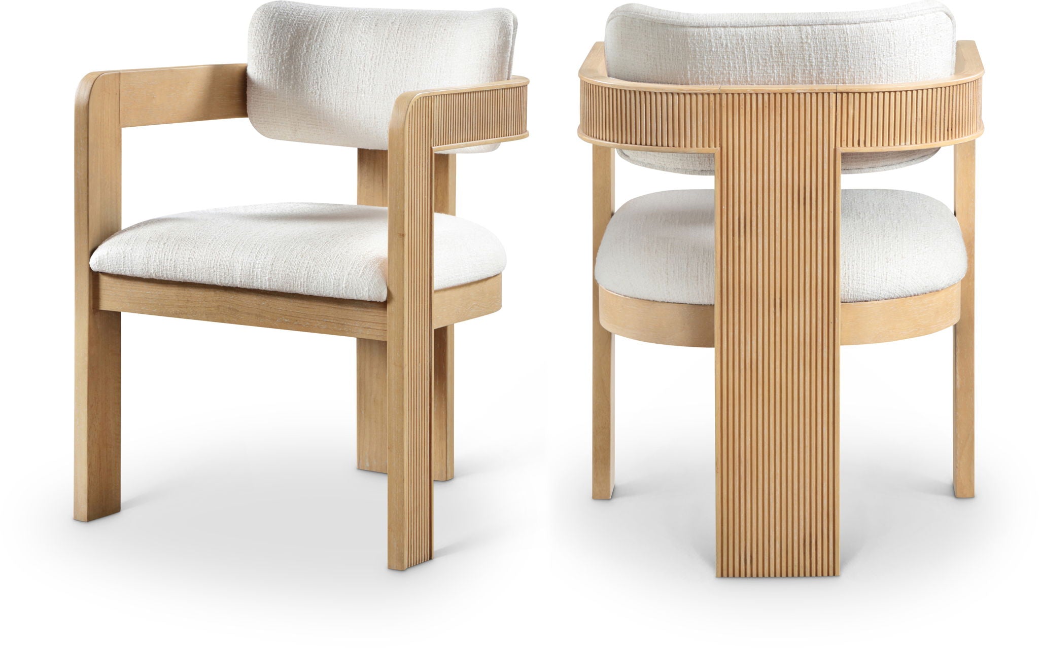 Sacha - Linen Dining Chair With Natural Base (Set of 2)