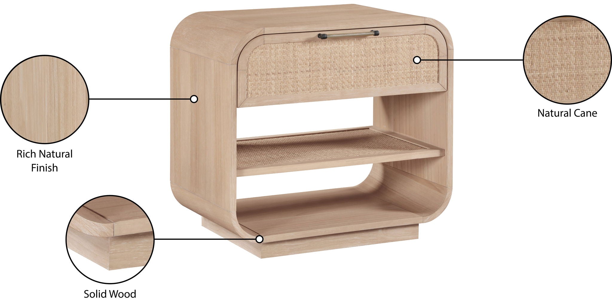 Windsor - Rubberwood Night Stand - Natural