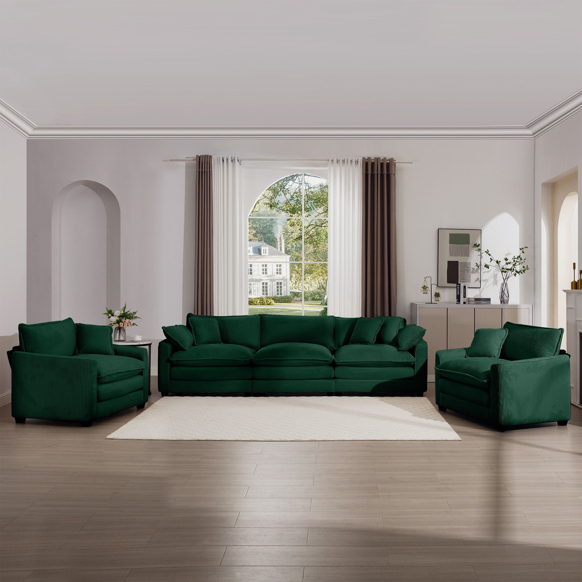 Elegant Oversized Sectional Sofa Set With Deep Seats And Flexible Layout