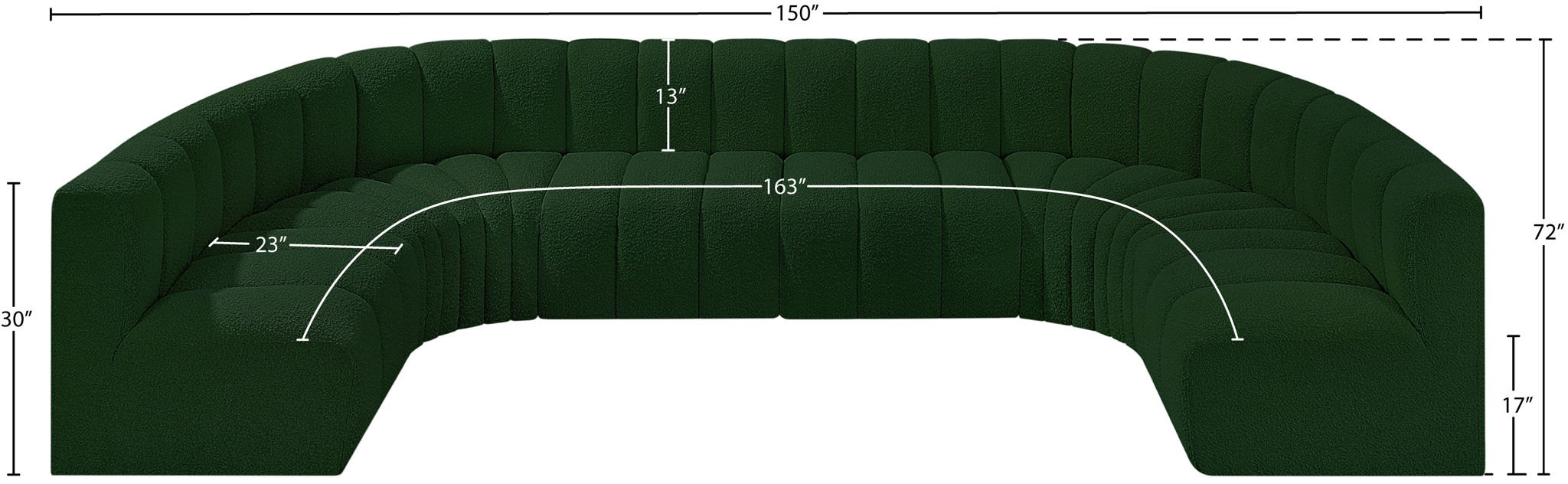 Arc - Boucle Fabric 8 Piece Modular Sofa