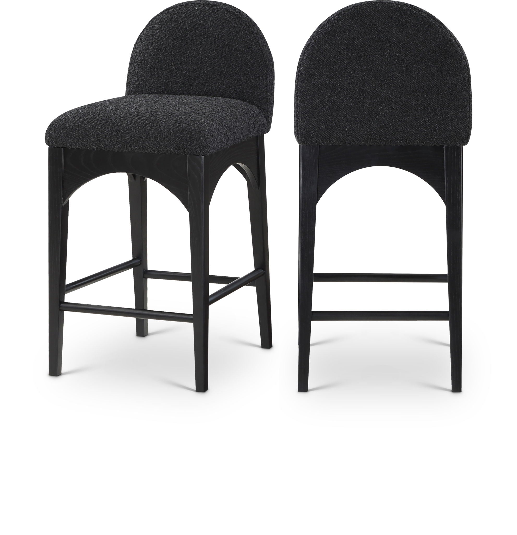 Waldorf - Boucle Stool With Black Legs