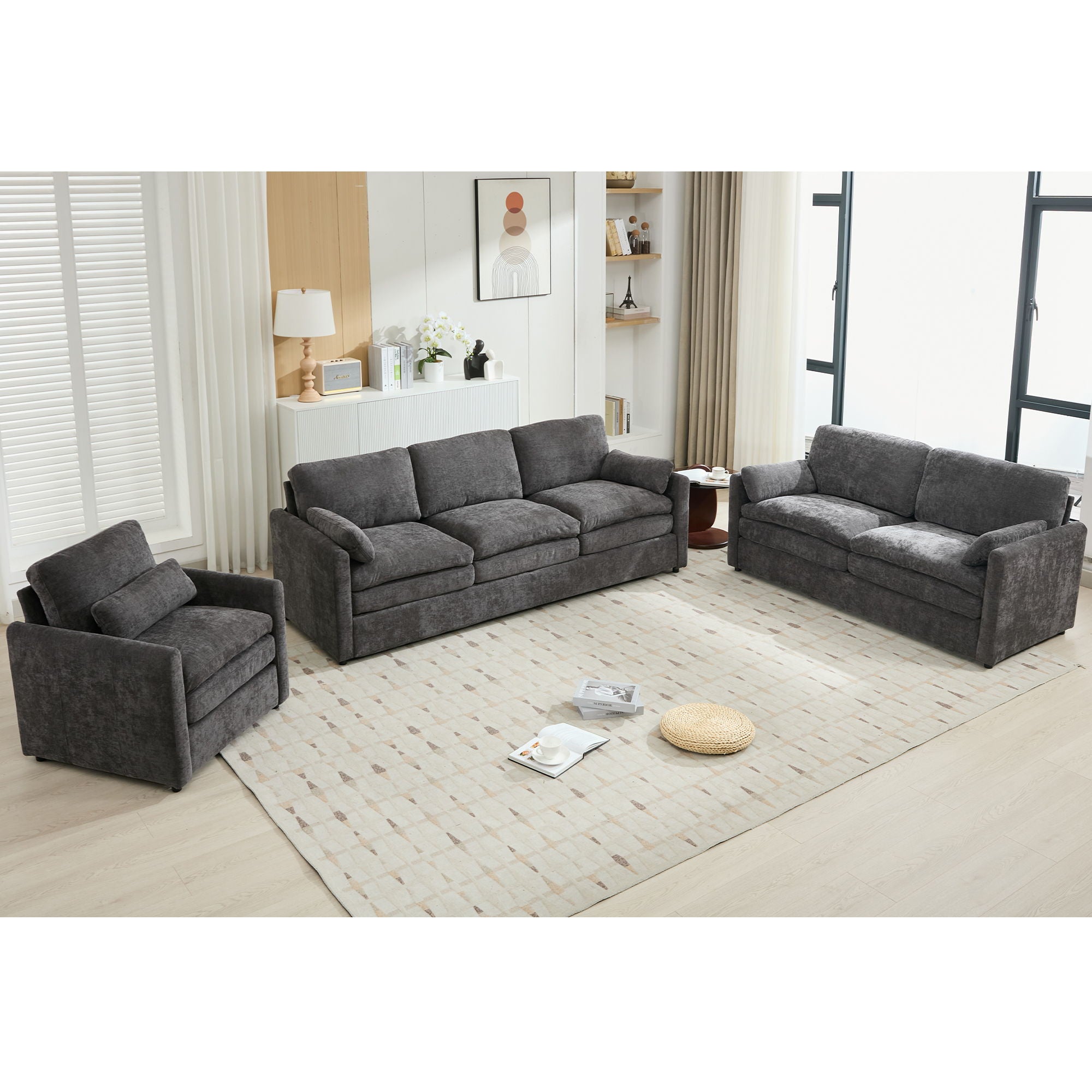 Cozy Sofa Set Oversized Comfy Cloud Sofa With Double Cushion