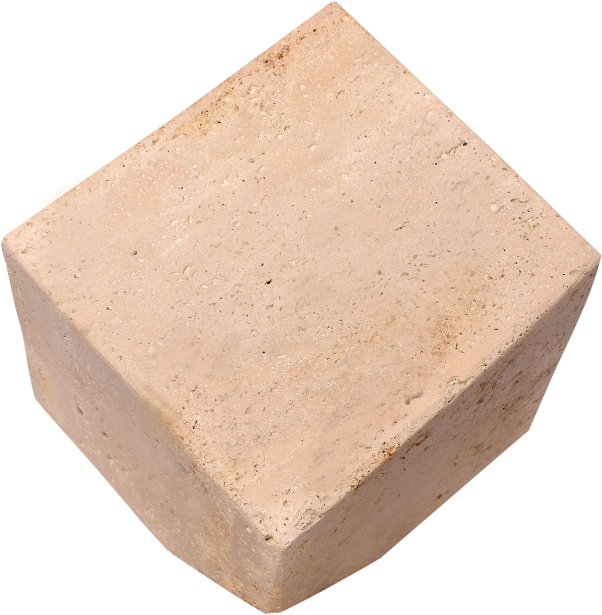 Block - Travertine Decorative Cube - Natural