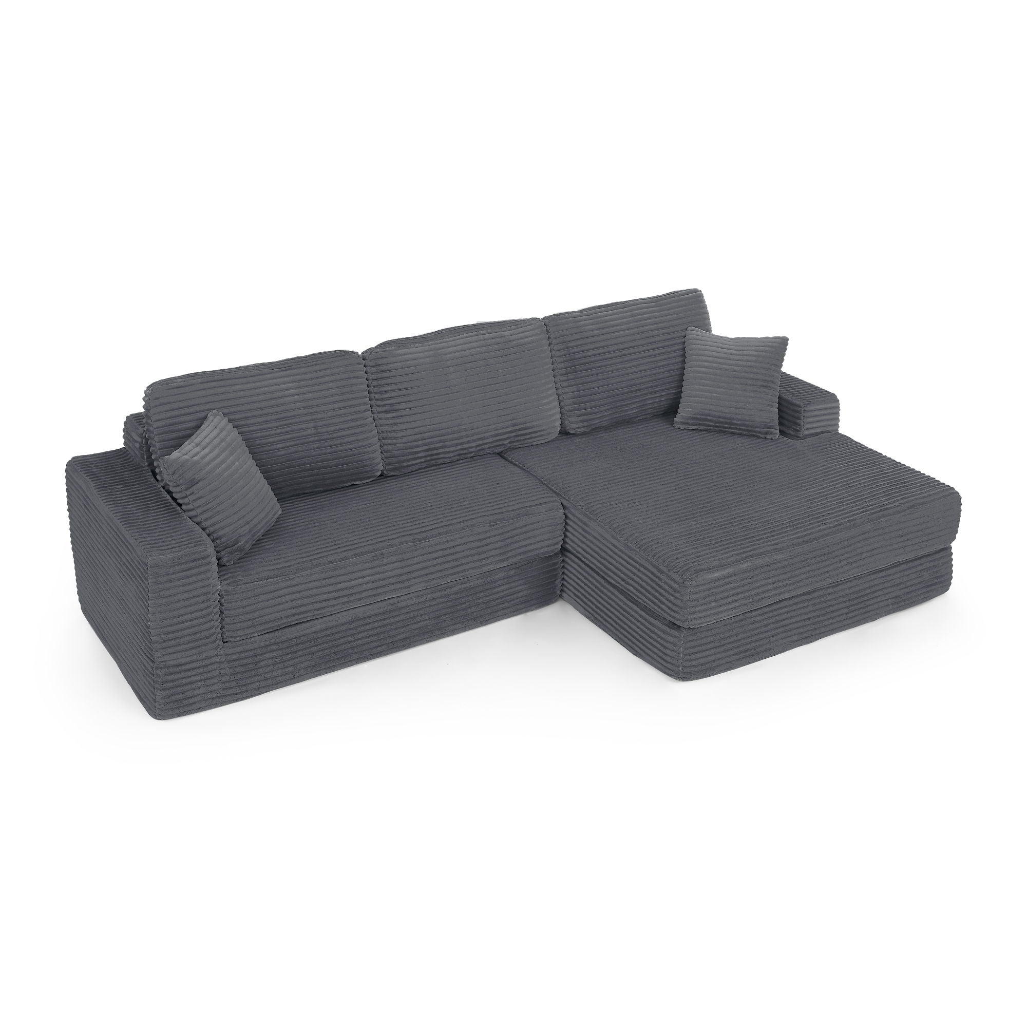 Modern Minimalist L Shape Modular Sectional Sofa, Couch