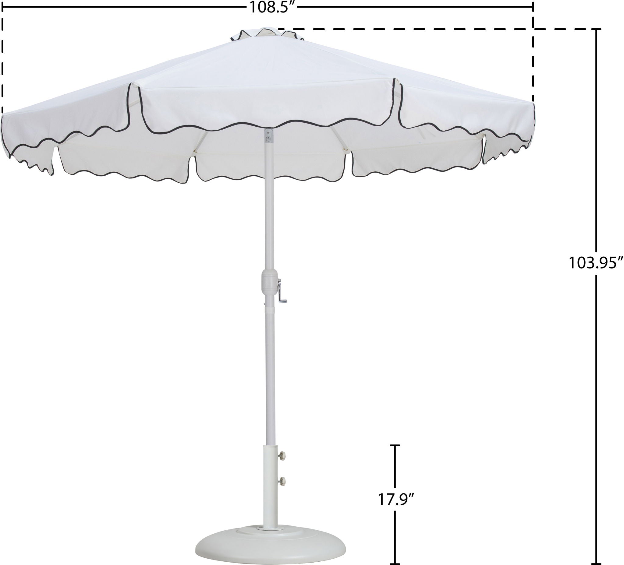 Amalfi - Patio Umbrella - White Base / White Pole
