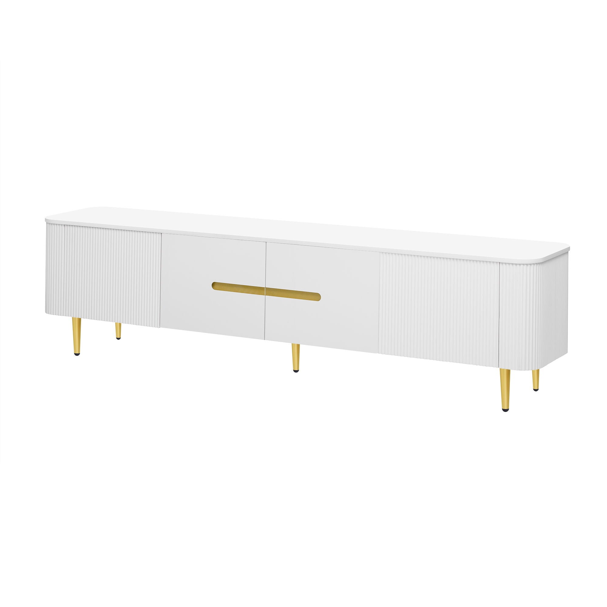 Minimalist TV Stand For TVs Up To 85", Modern Entertainment Center Media Console With 4 Spacious Cabinets For Living Room