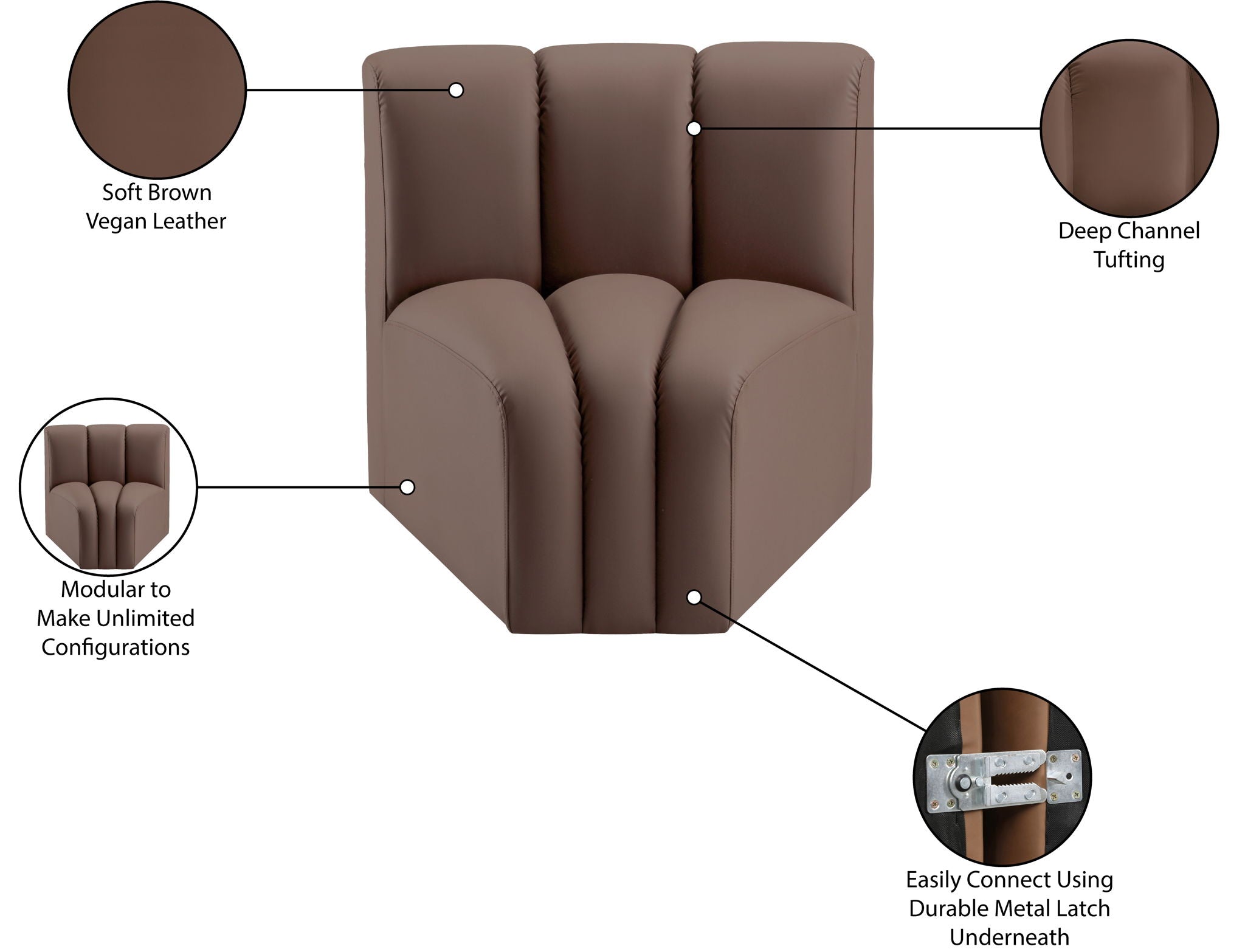 Arc - Faux Leather Curved Corner Chair