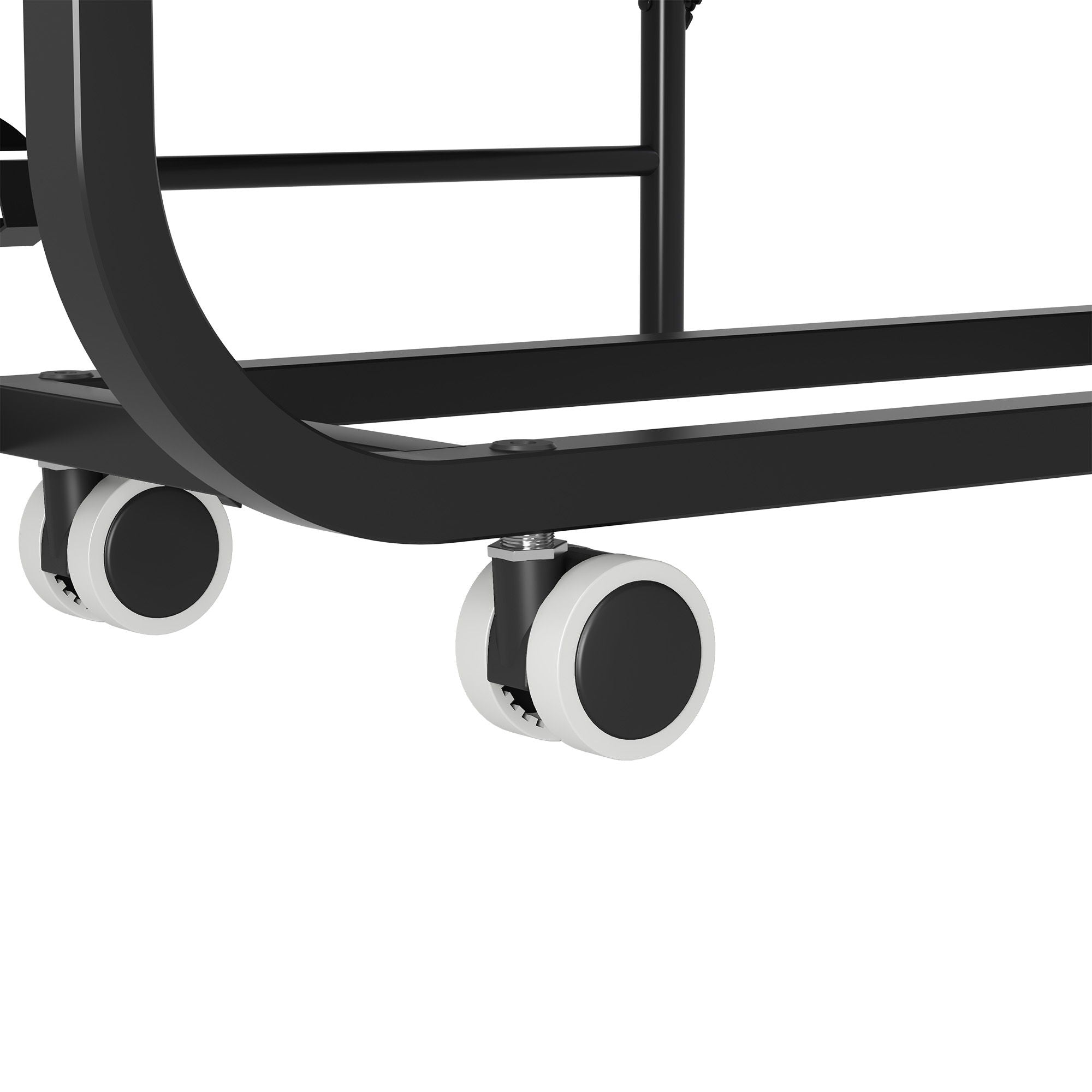 Twin Extra Long Folding Bed For Tall People, Heavy-Duty Rollaway Guest With Memory Foam Mattress - Black