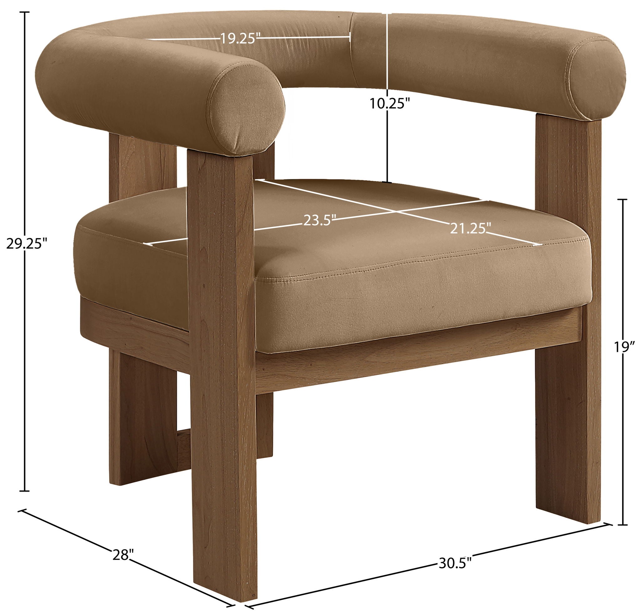 Arienzo - Performance Fabric Upholstered Accent Chair - Walnut Base