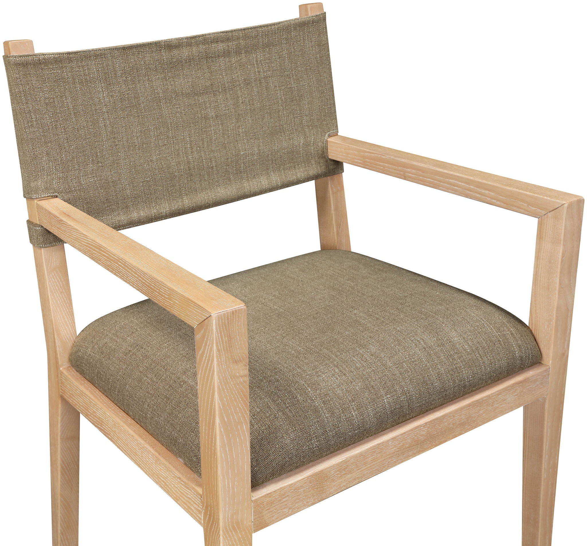 Avon - Linen Textured Performance Fabric Upholstered Dining Arm Chair