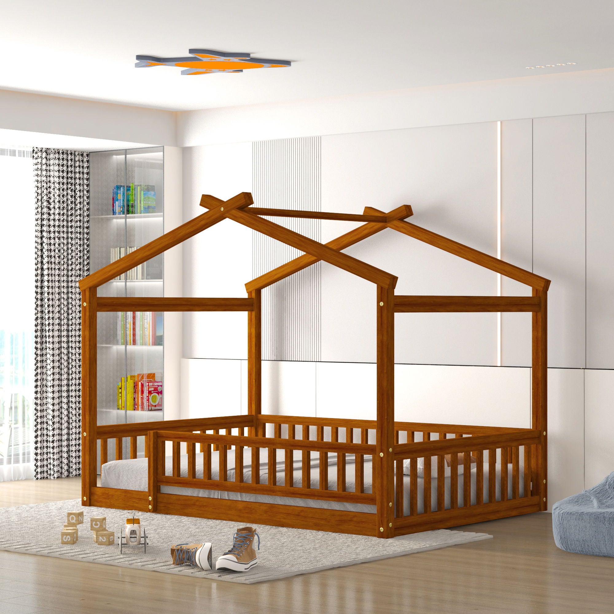 Bed House Bed Frame With Fence