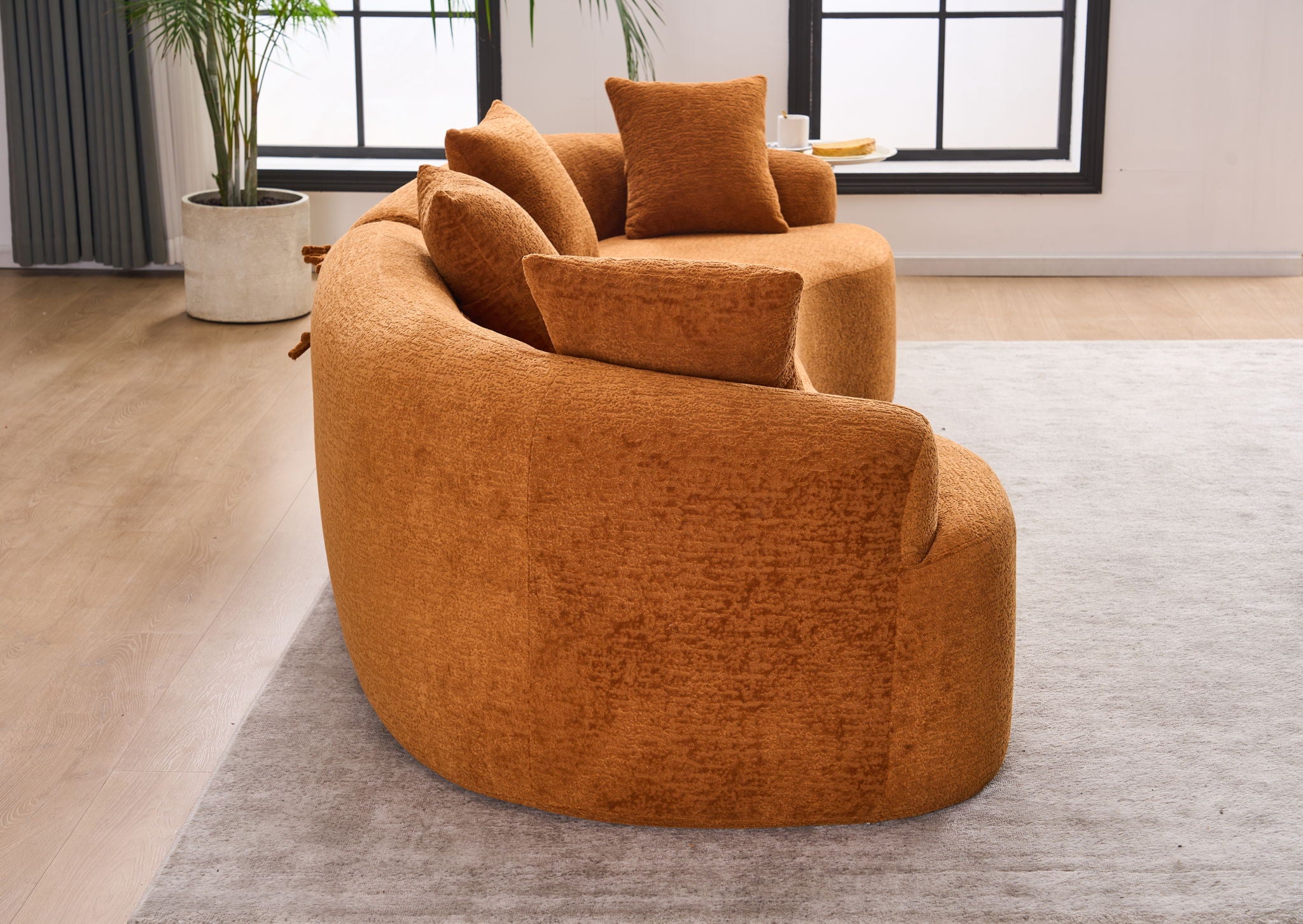 4 Seater Sofa With Fabric, 30D, 60 Hardness Full Sponge, 4 Pillow For Living Room, Home Furniture Sleeper Sectional Sofa For Apartment