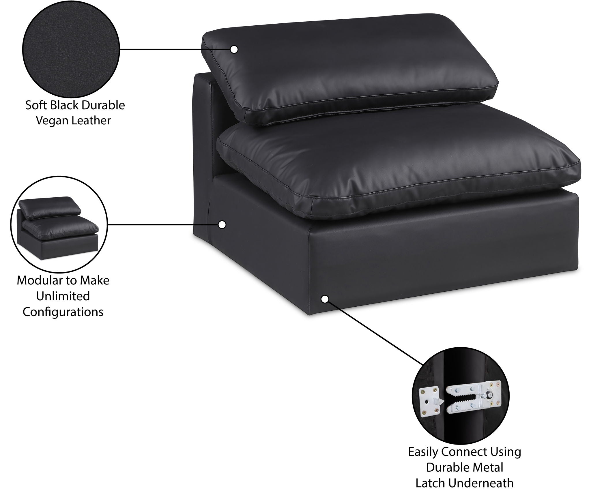 Comfy - Faux Leather Armless Chair