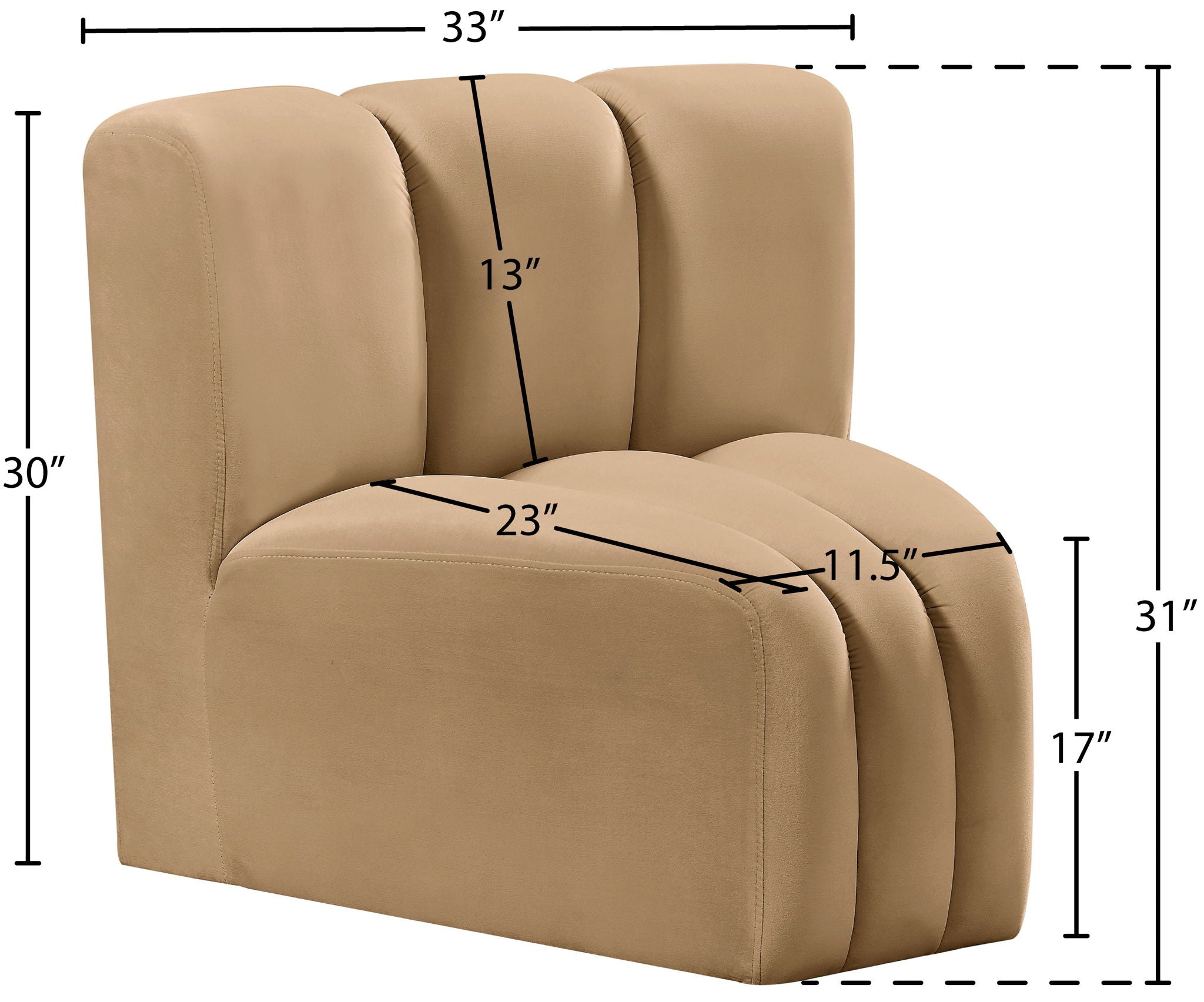 Arc - Velvet Curved Corner Chair