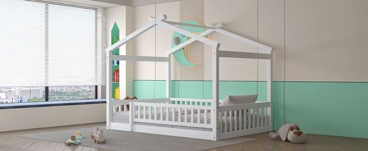Bed House Bed Frame With Fence