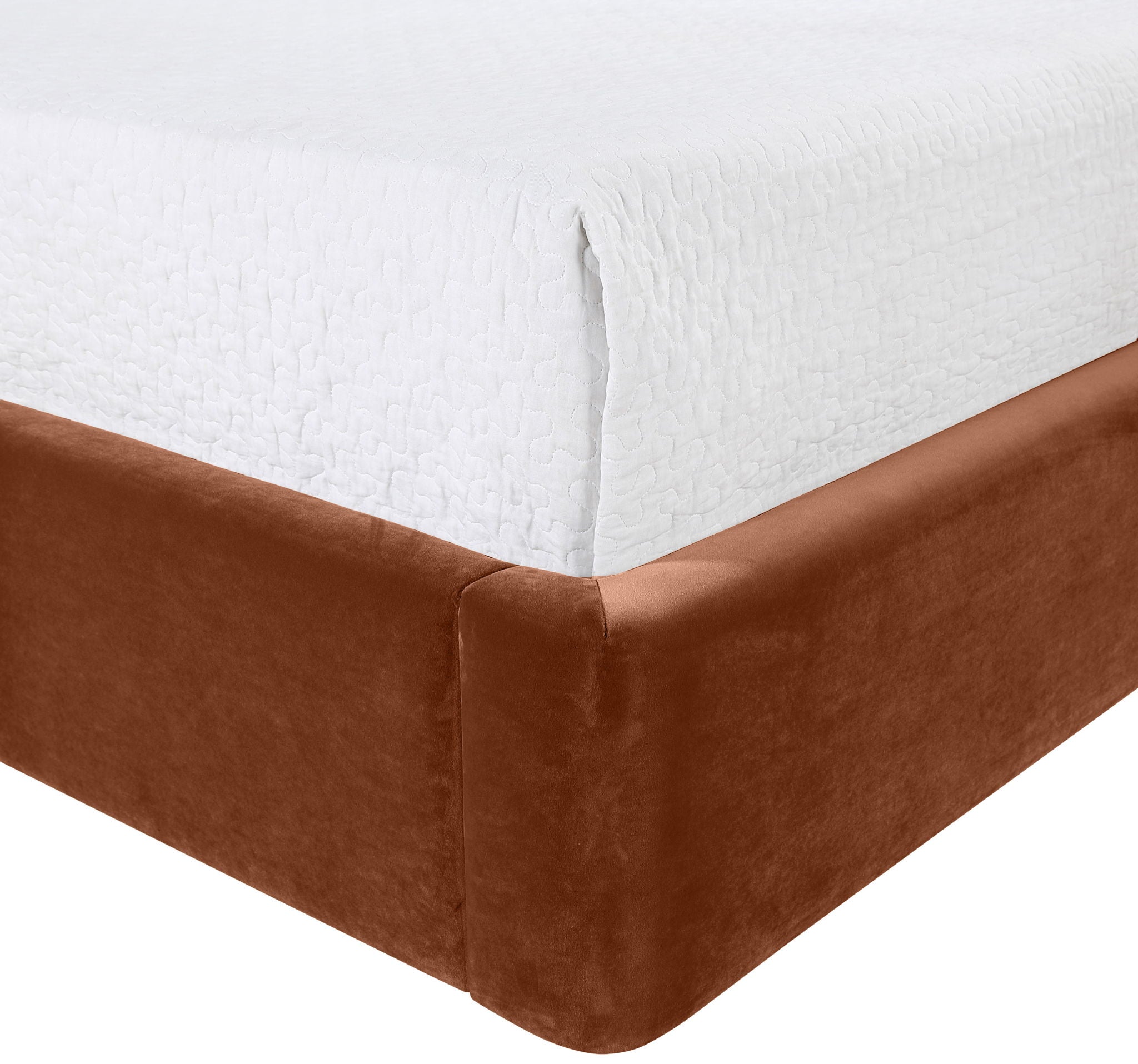 Kendall - Velvet Upholstered Bed - Cognac