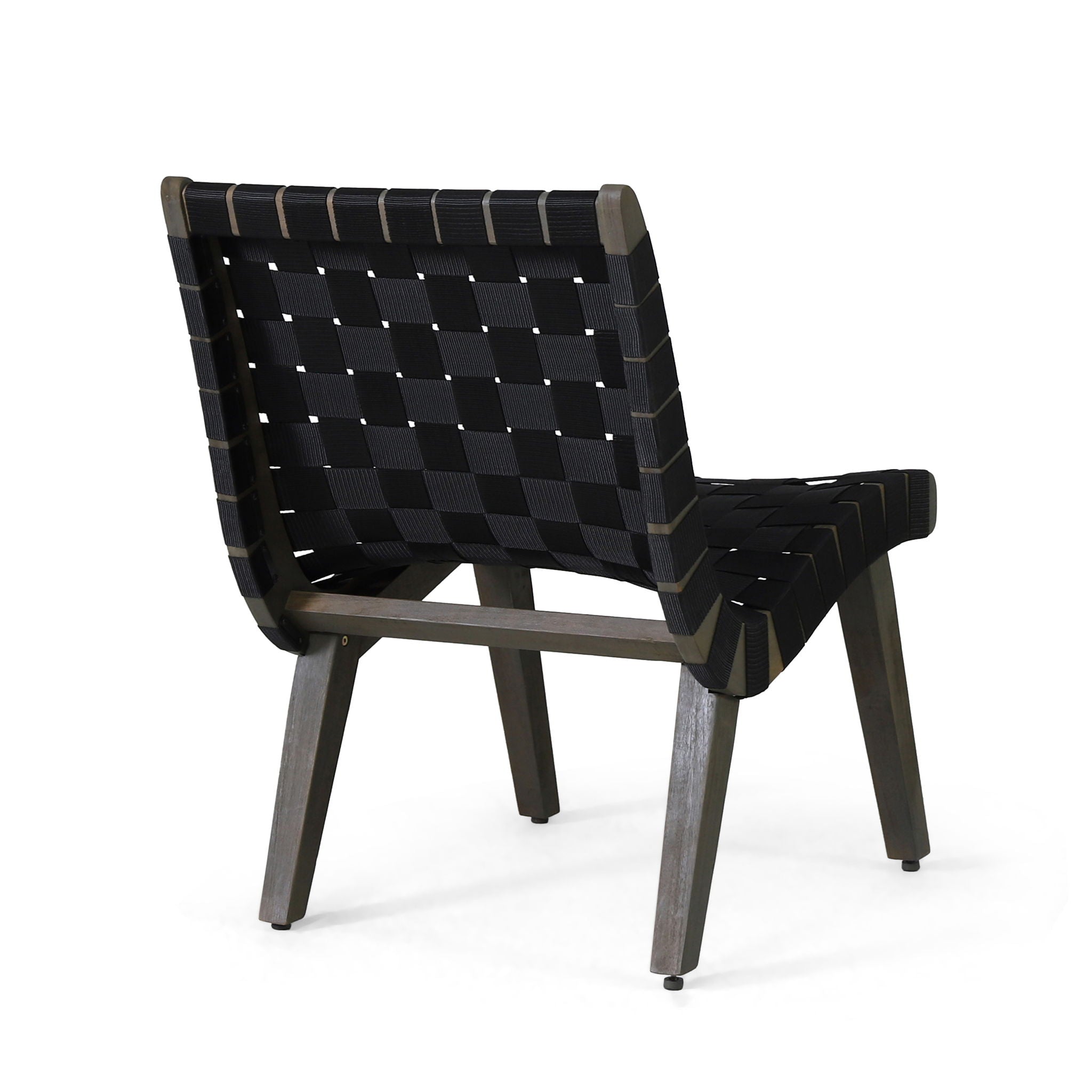 Lounge Chair With Stunning Rope Weave Design, (Set of 2) - Black