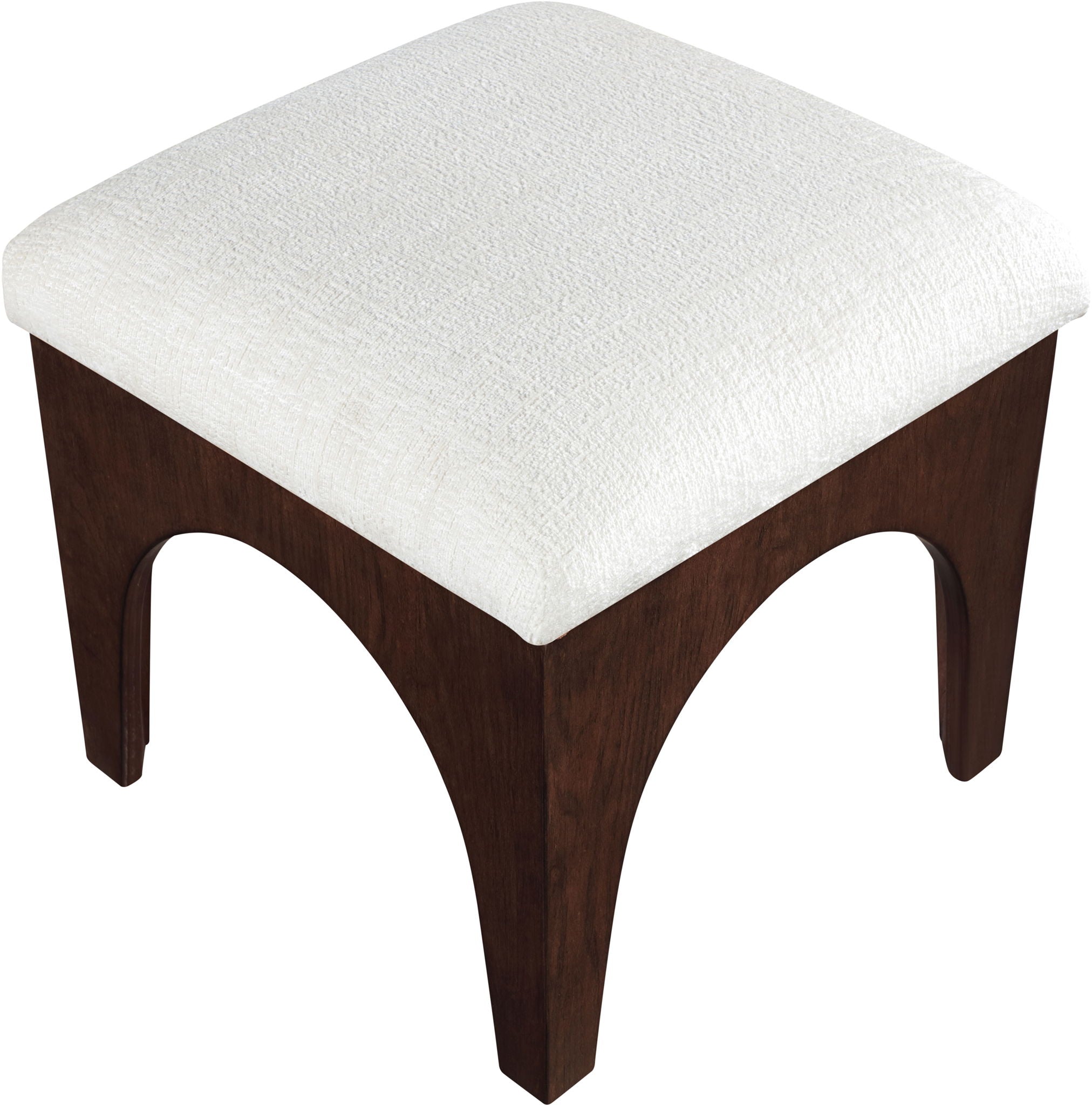 Lawson - Chenille Fabric Upholstered Ottoman - Walnut Base
