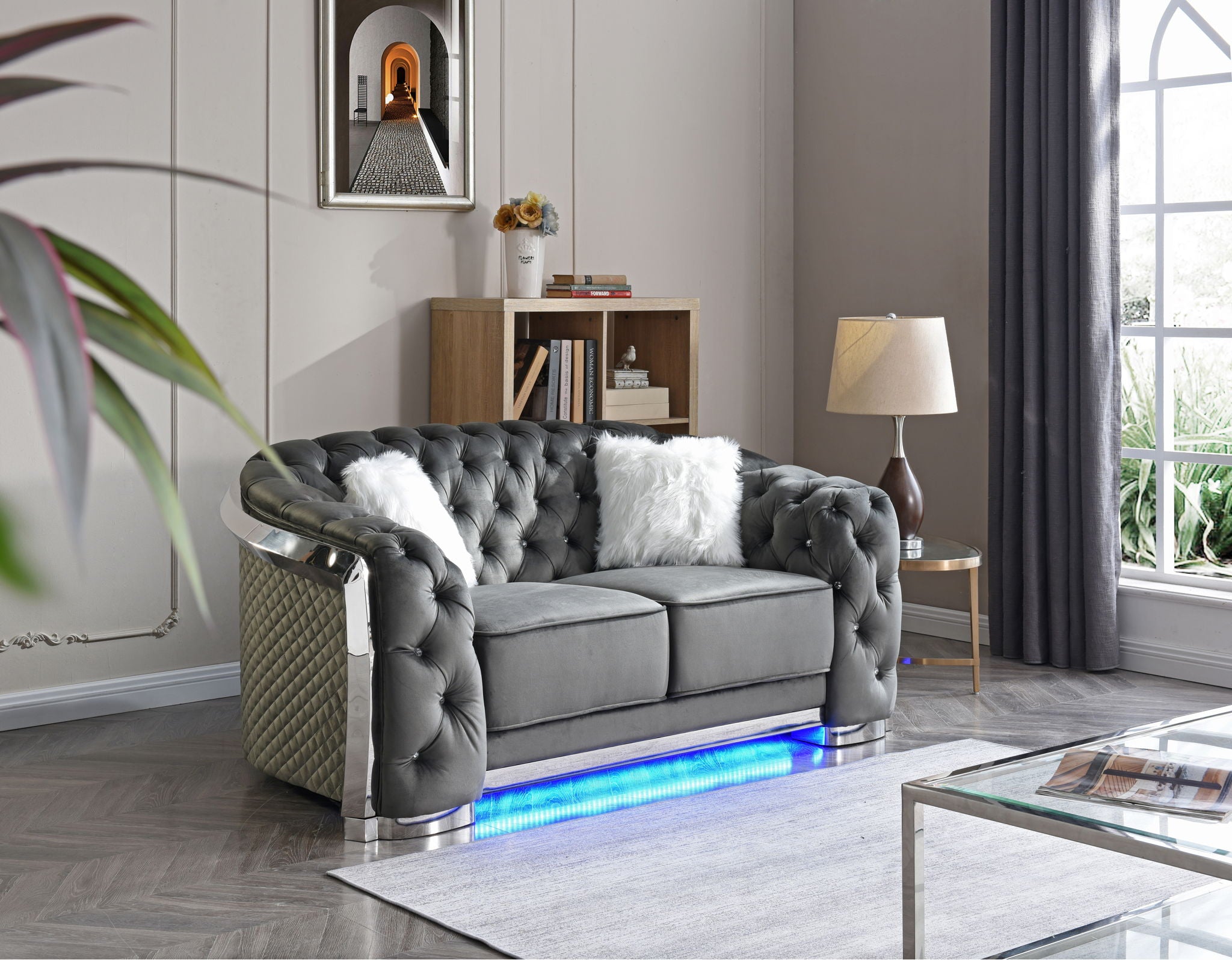 Loveseat With Flared Arms