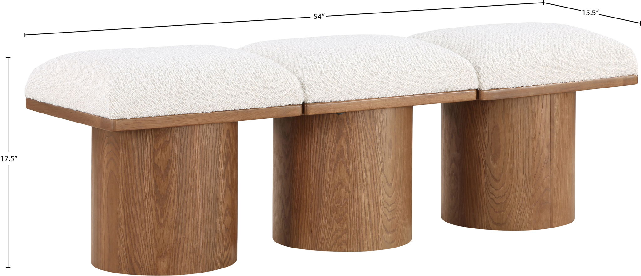 Pavilion - 3 Piece Modular Bench With Brown Base
