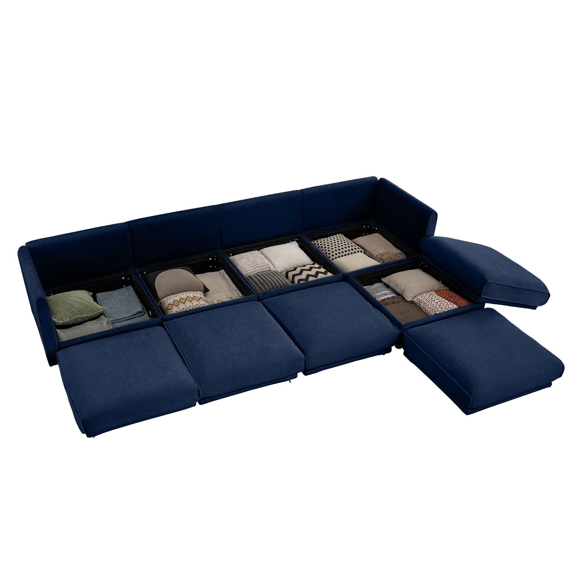 Contemporary Elegant Sofa With Storage And Ottoman