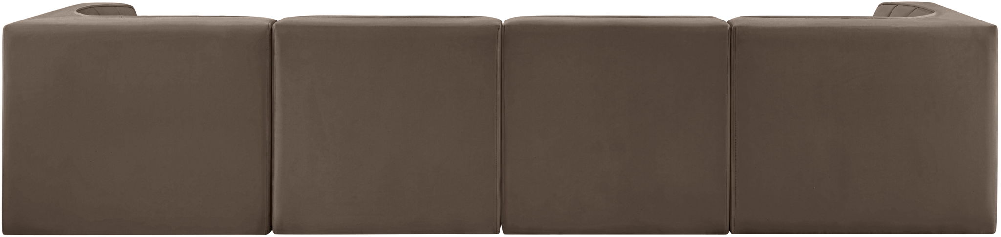 Rummi - Velvet Performance Fabric Upholstered 4 Piece Modular Sofa