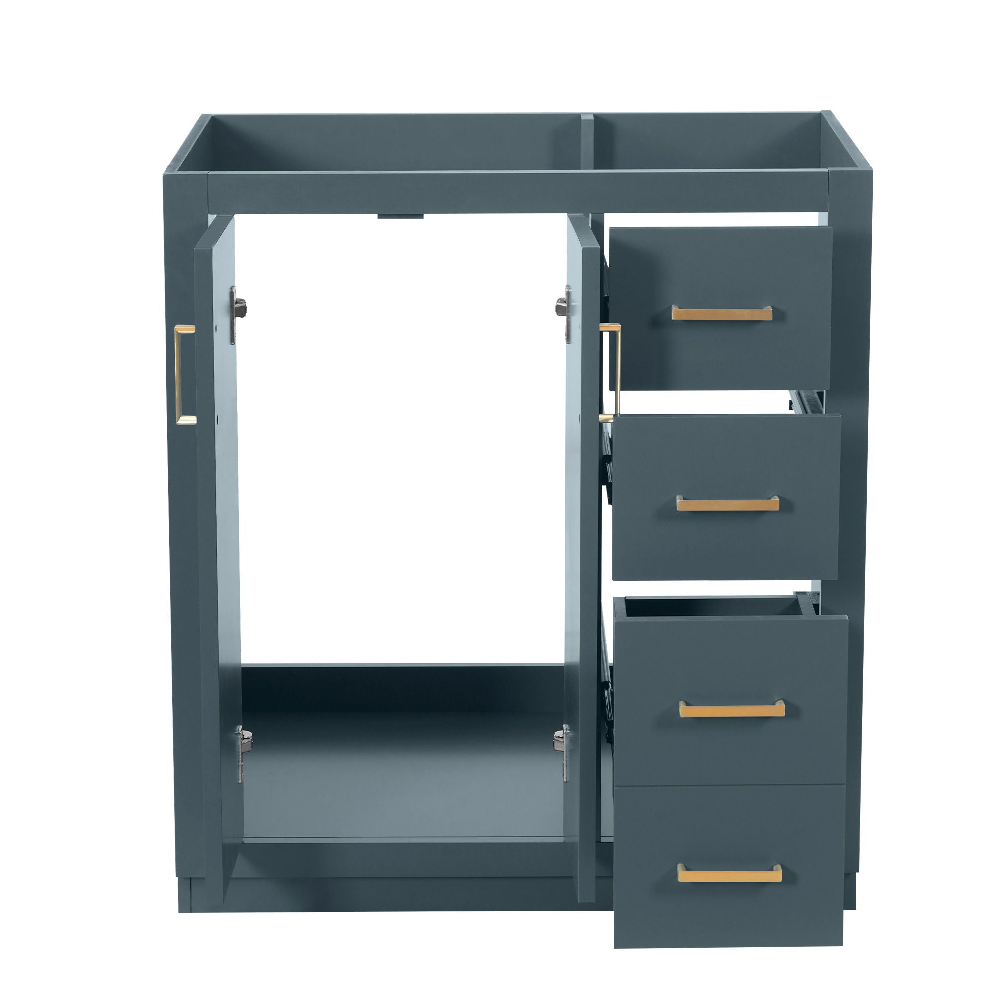 Retro Style Bathroom Vanity With 3 Drawers & Soft-Closing Doors