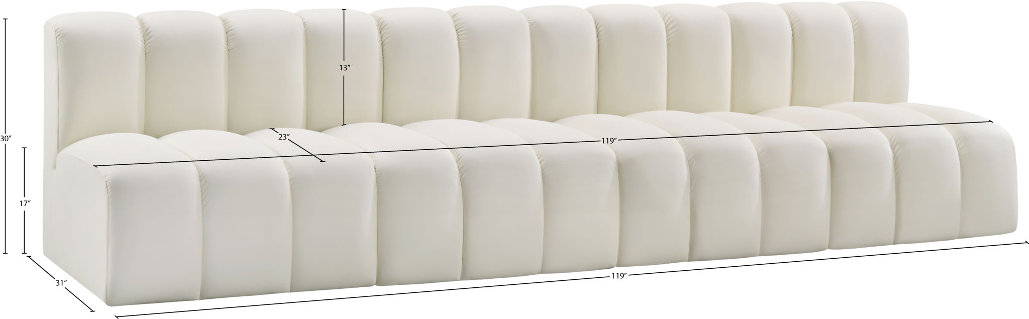 Arc - Faux Leather 4 Seats Modular Sofa