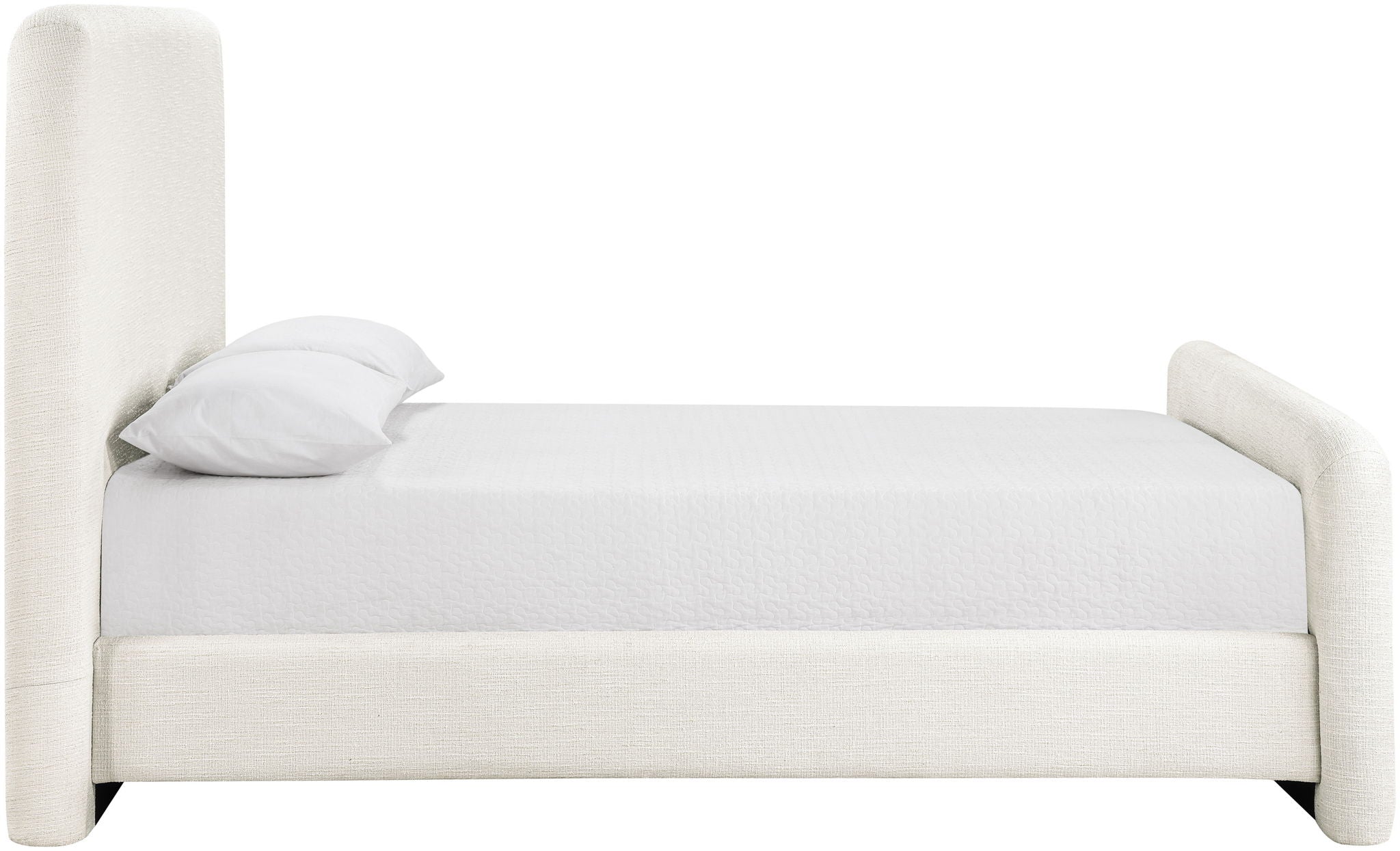 Fira - Linen Textured Fabric Upholstered Bed