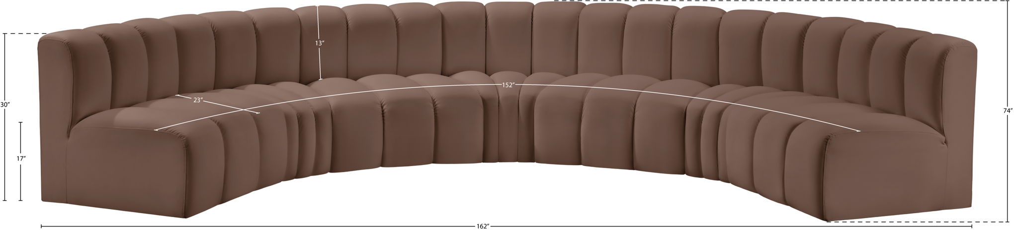 Arc - Faux Leather 7 Piece U-Shaped Modular Sofa
