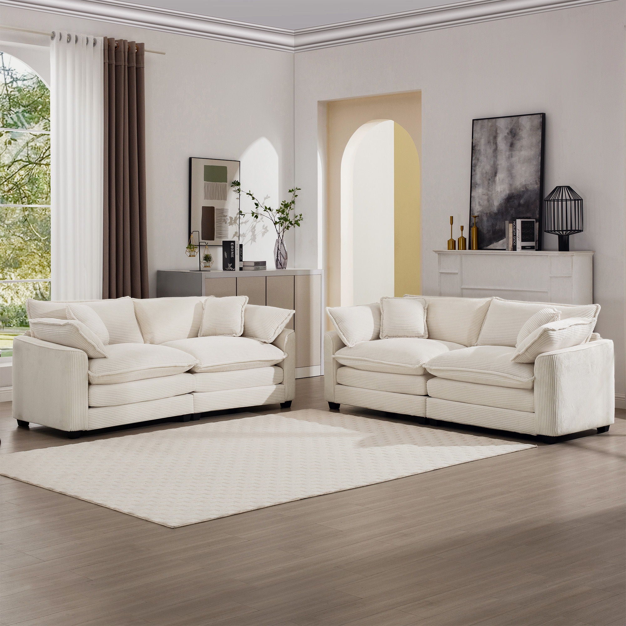 Elegant Oversized Sectional Sofa Set With Deep Seats And Flexible Layout