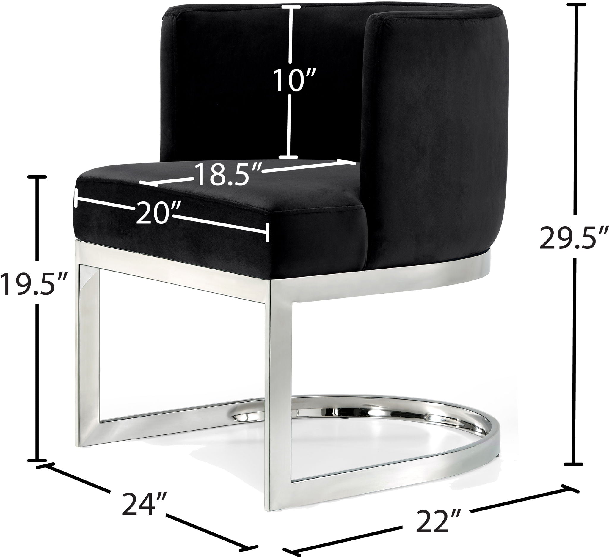 Gianna - Dining Chair with Chrome Legs