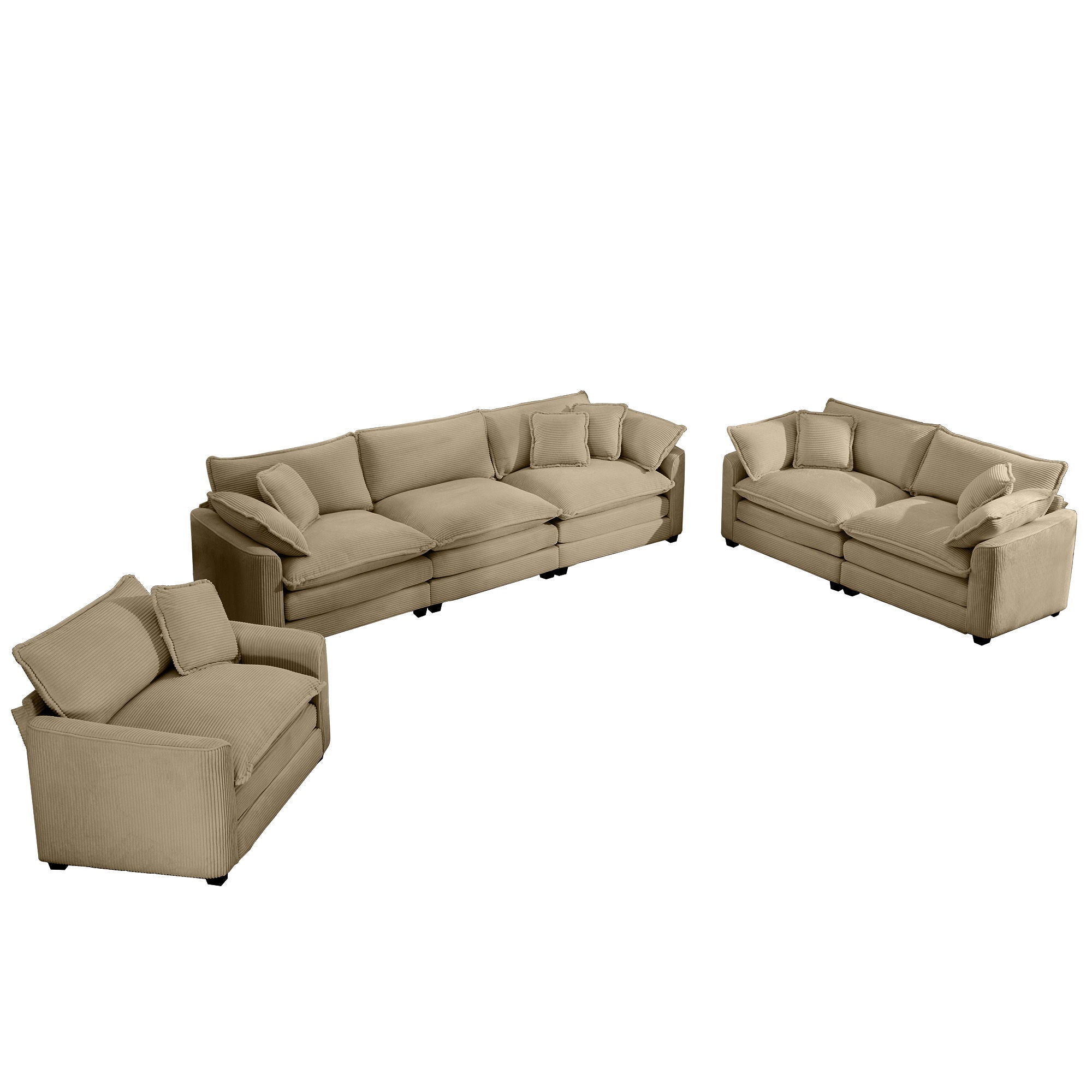 Elegant Oversized Sectional Sofa Set With Deep Seats And Flexible Layout