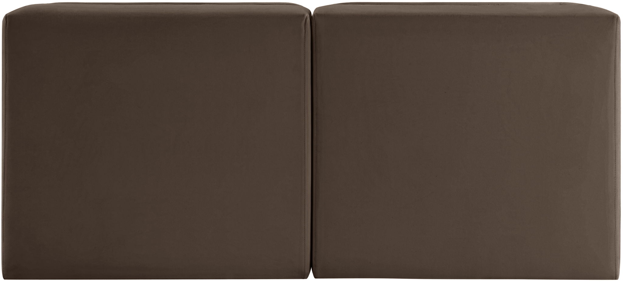 Rummi - Velvet Performance Fabric Upholstered 2 Piece Modular Armless Loveseat