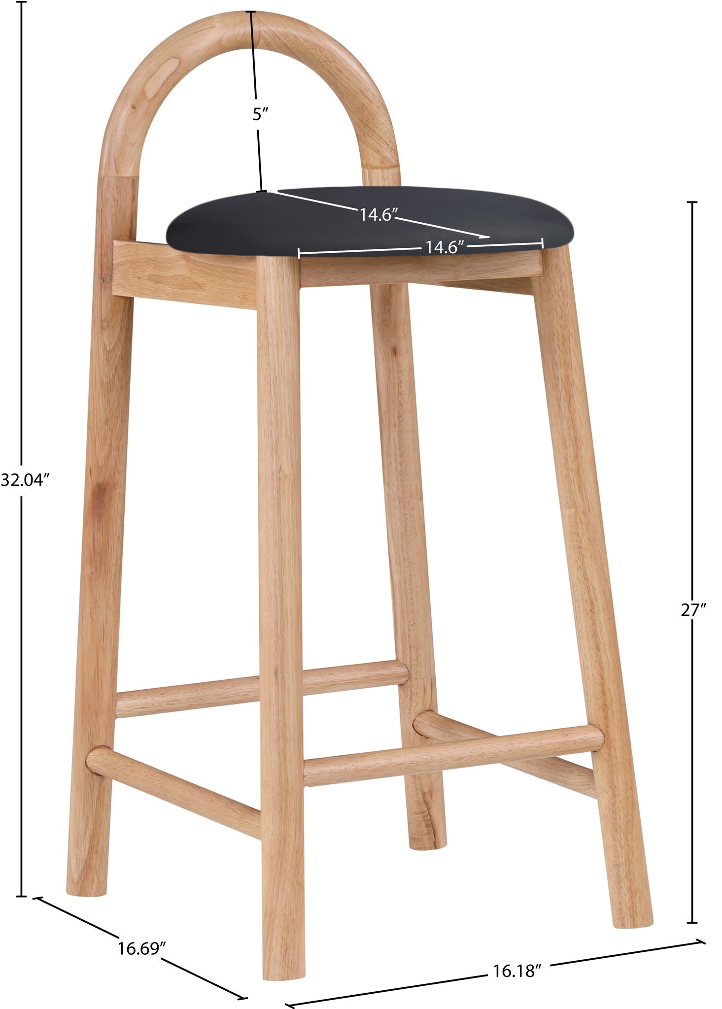 Calvin - Faux Leather Stool - Light Brown Legs