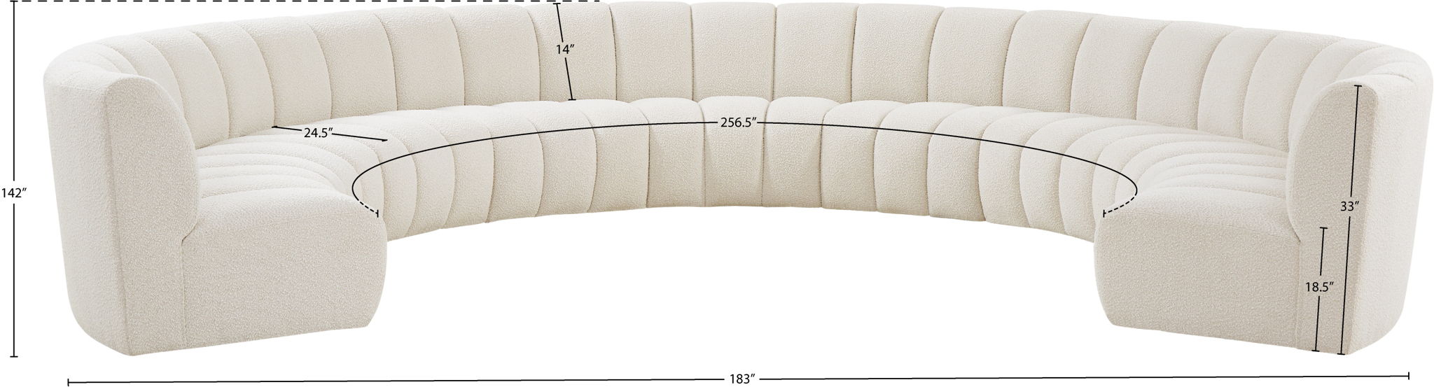 Infinity - 9 Piece Boucle Modular Sectional
