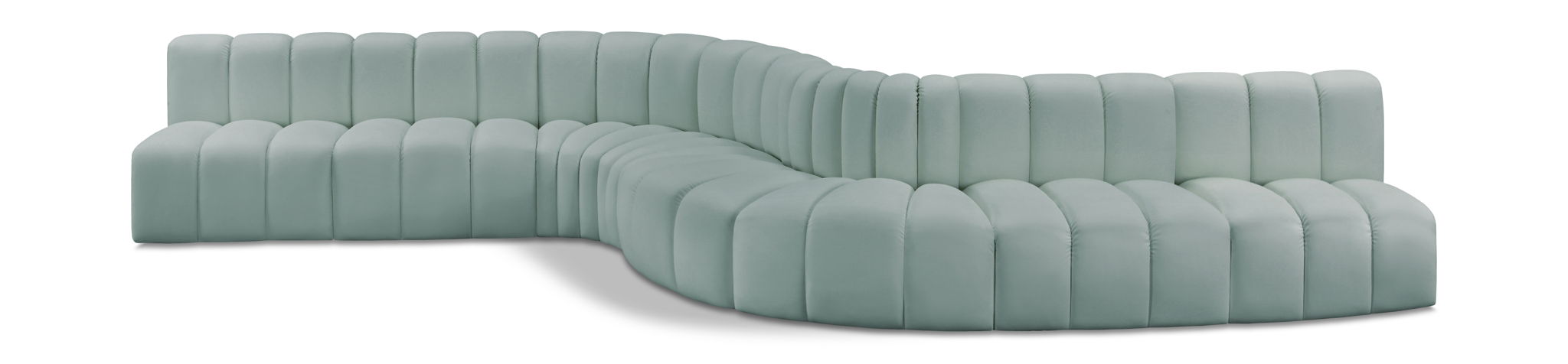 Arc - Faux Leather 8 Piece Curved Modular Sofa