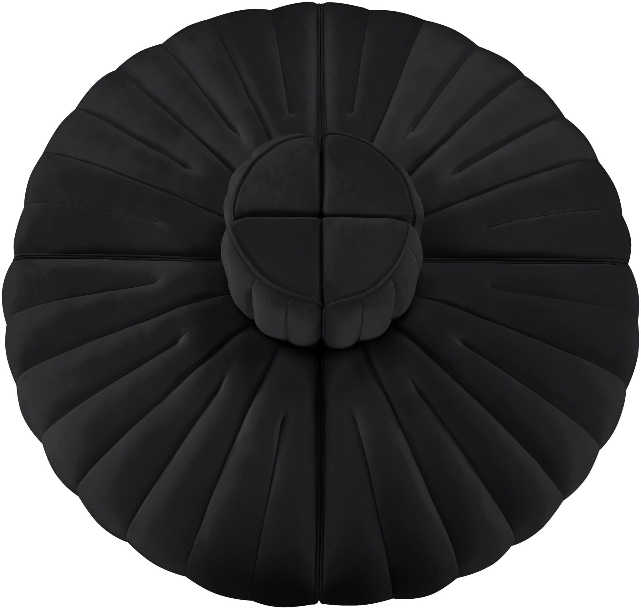 Rummi - Round Velvet Performance Fabric Upholstered 4 Piece Modular Sofa