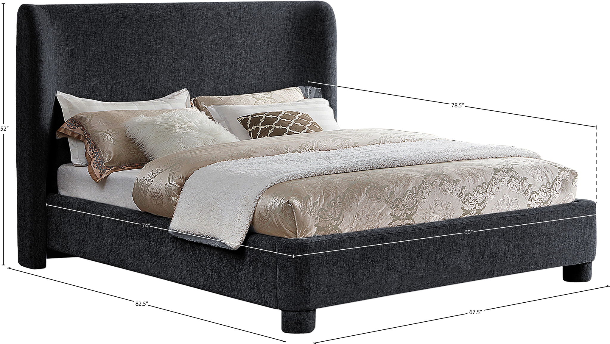 Penny - Chenille Fabric Bed