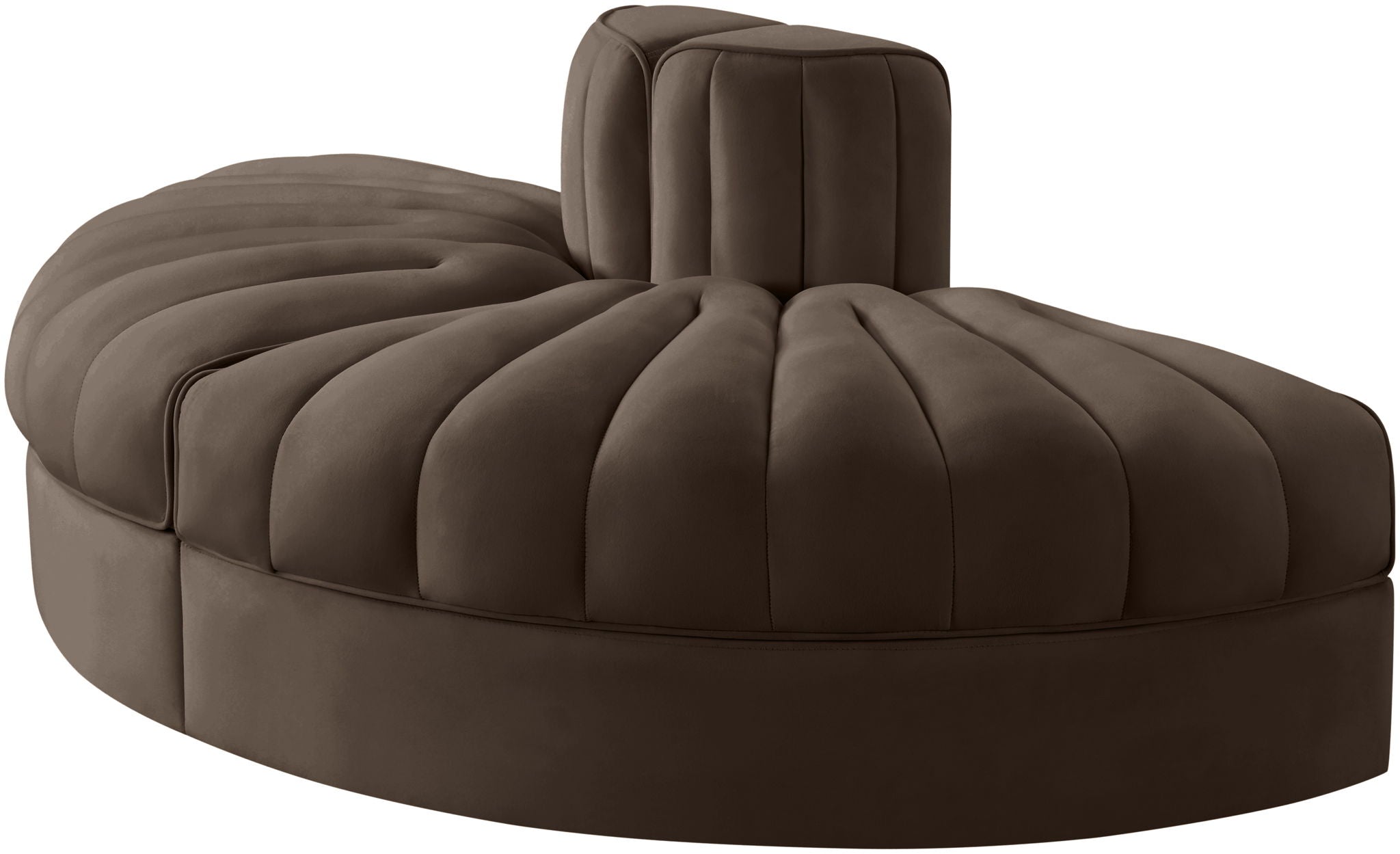 Rummi - Velvet Performance Fabric Upholstered 2 Piece Rounded Modular Loveseat