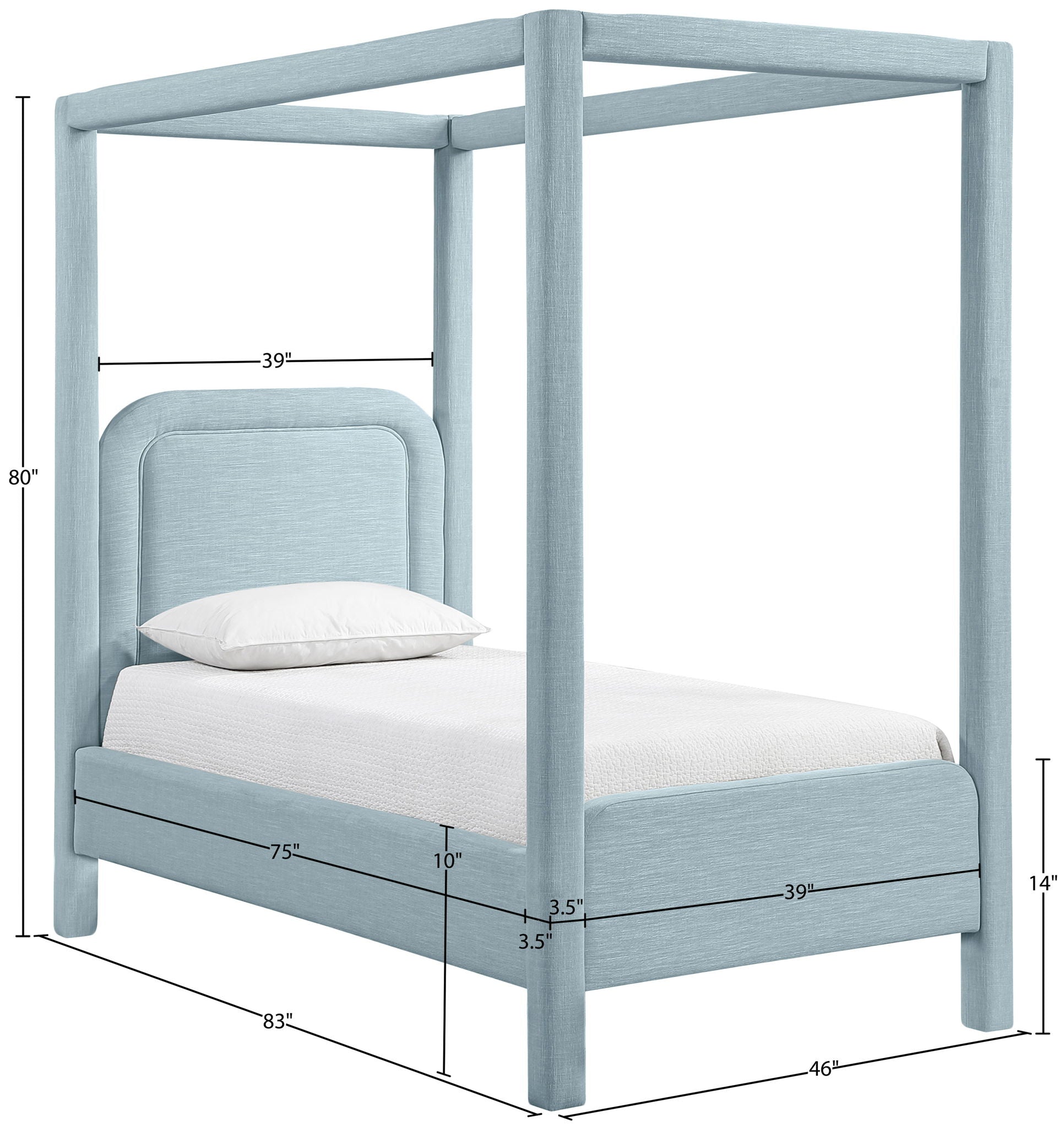 Salina - Linen Textured Fabric Upholstered Bed