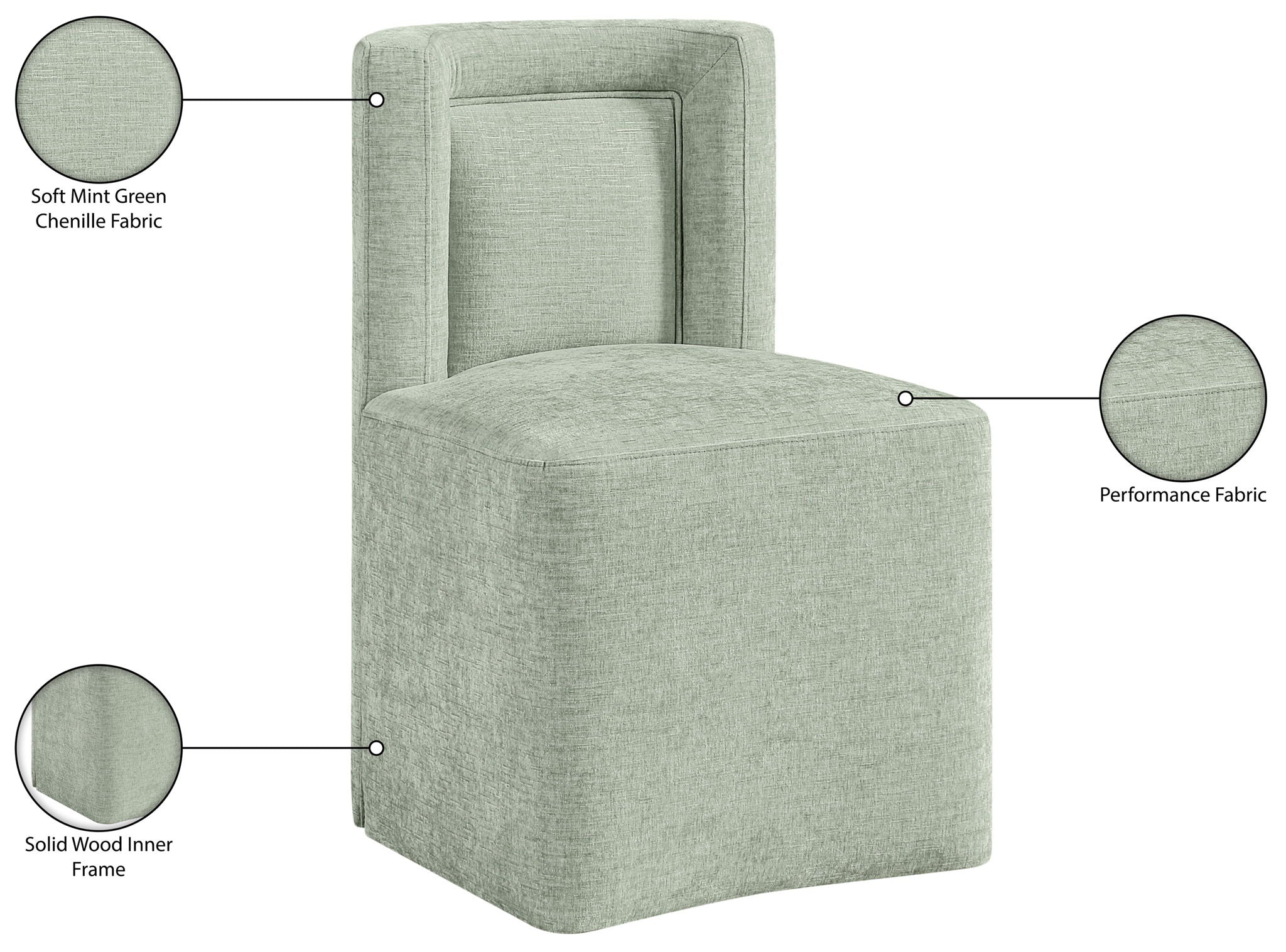 Duvina - Chenille Performance Fabric Dining Chair (Set of 2)