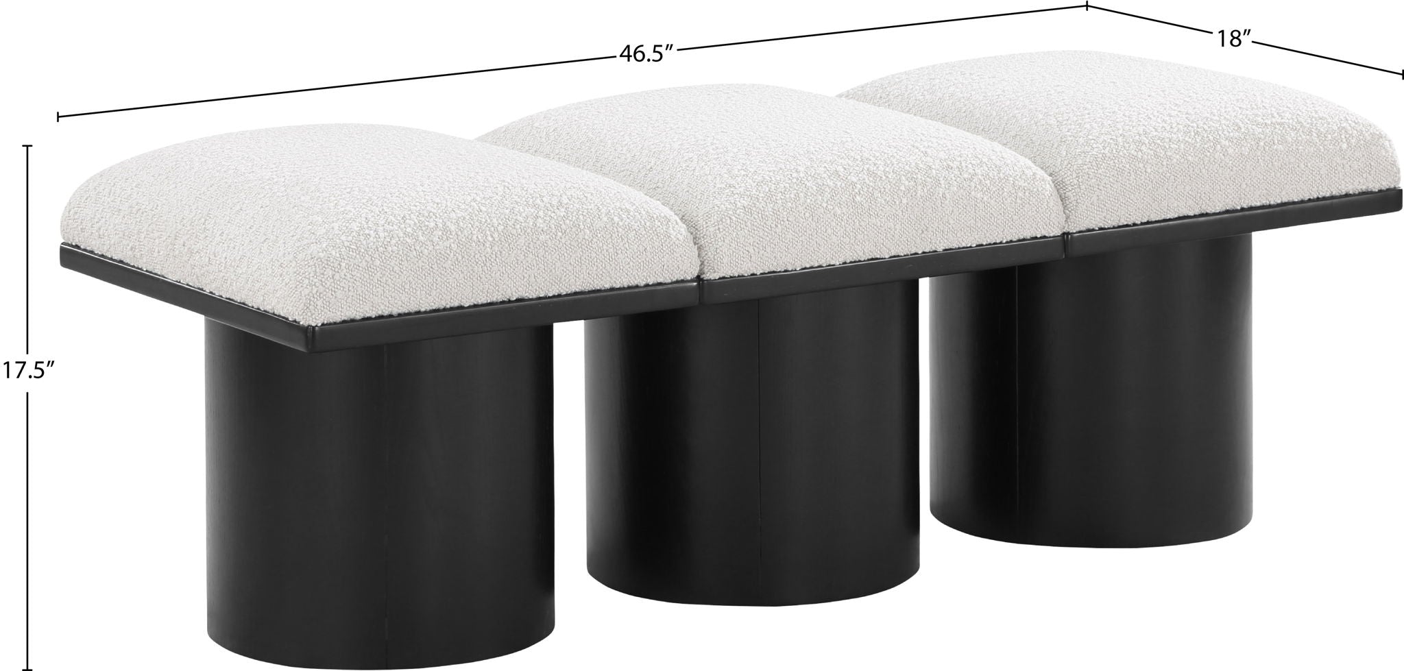 Pavilion - 3 Piece Modular Bench With Black Base