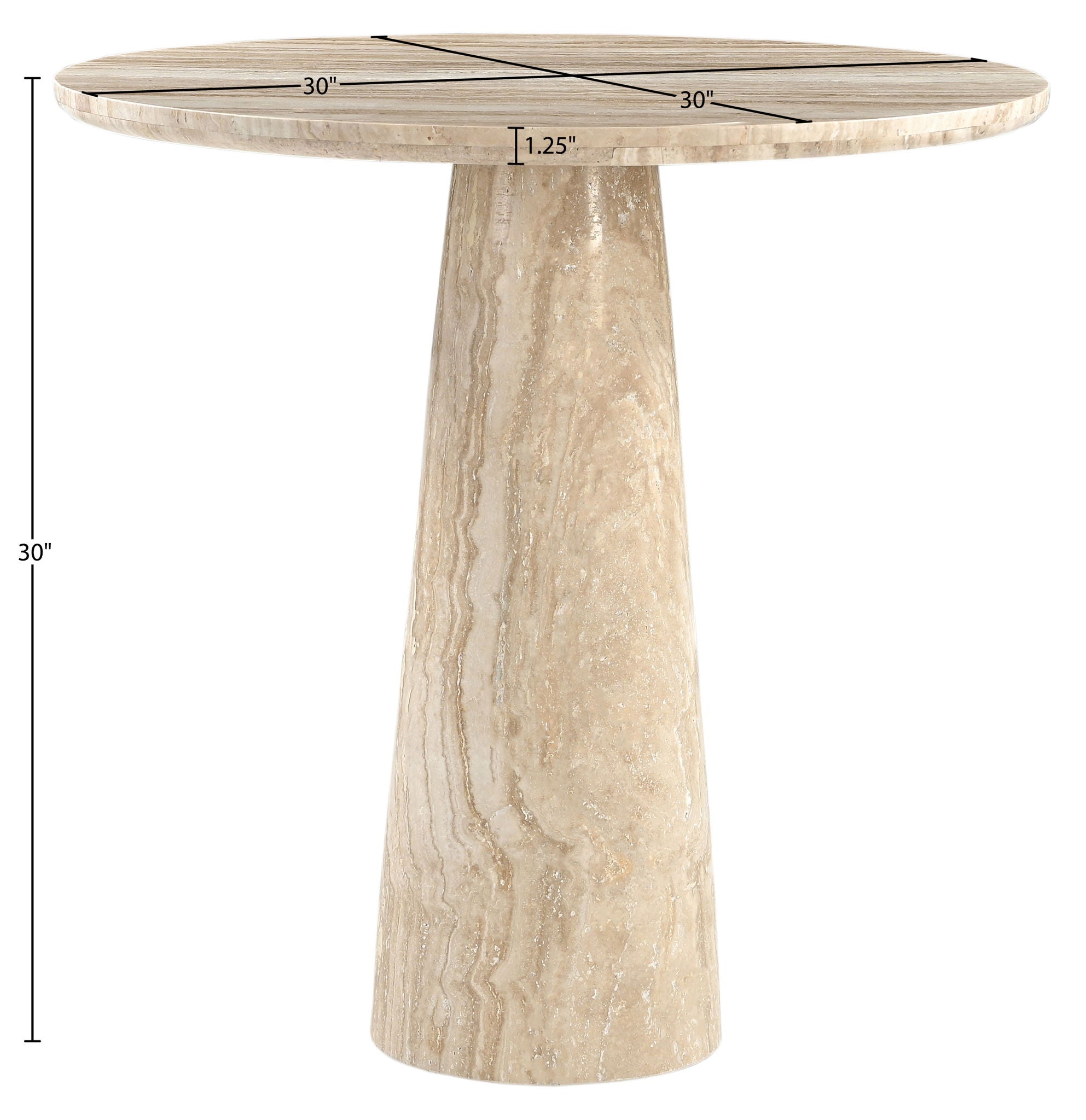 Fontelina - 30" Genuine Marble Bistro Dining Table