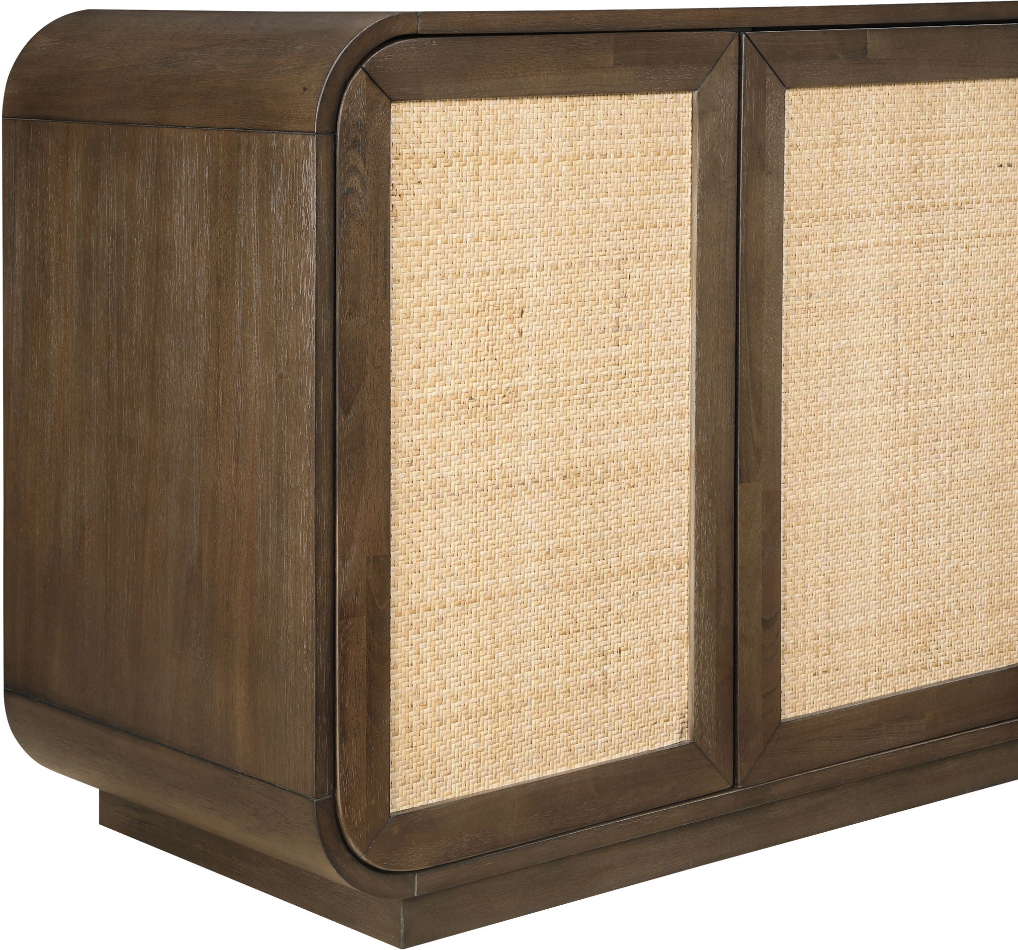 Windsor - Solid Wood And Brown Cane Sideboard / Buffet - Brown